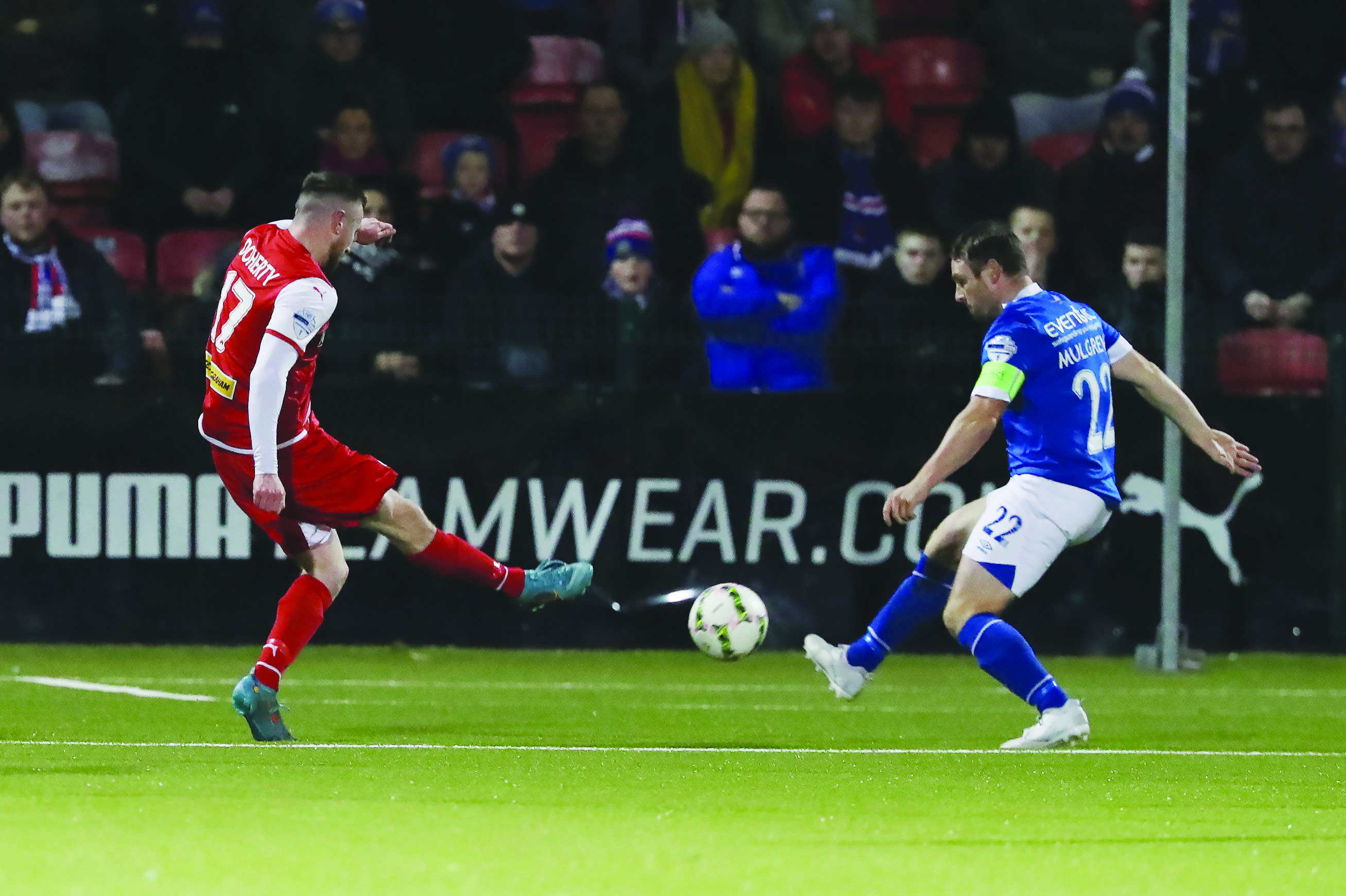 Cliftonville manager Paddy McLaughlin has heaped praise on Ronan Doherty who scored the only goal against Linfield on Tuesday