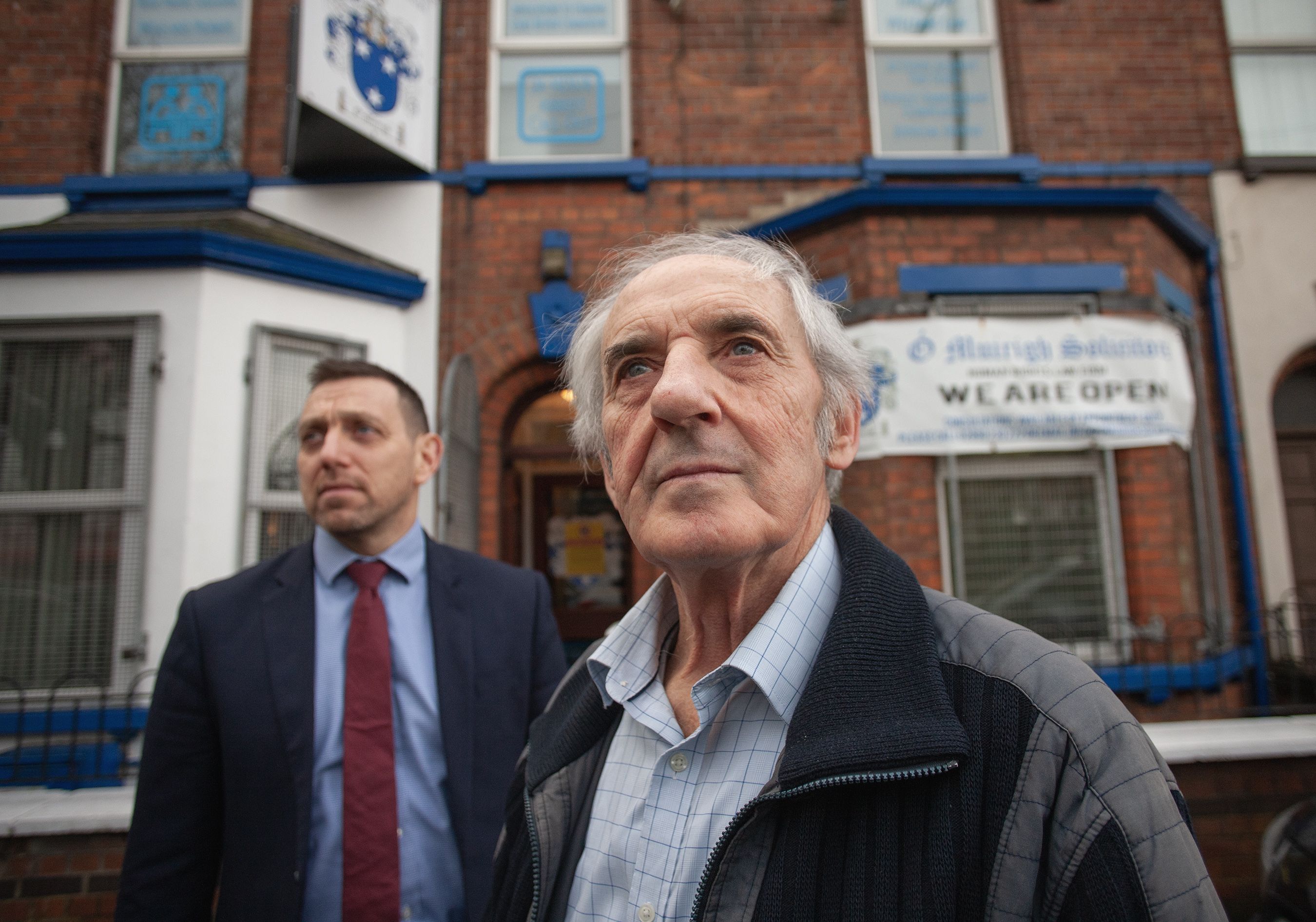 SETTLED: Joe Millen pictured with Pádraig Ó Muirigh after the settlement was reached 