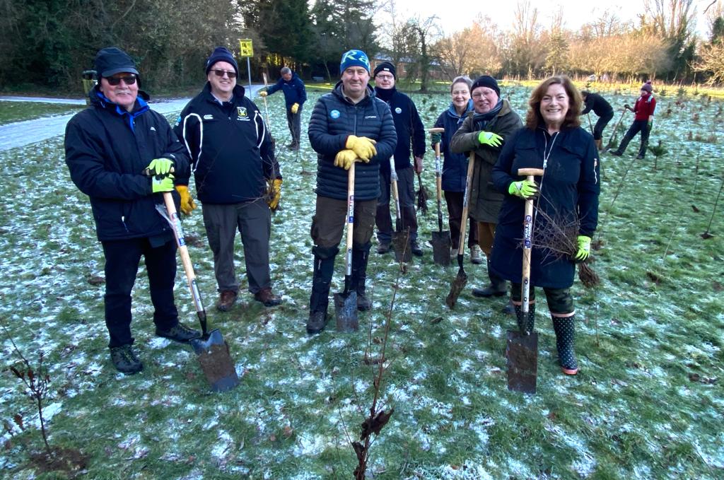 DIGGING IN: Cllr Geraldine McAteer joined the local community to plant native trees in Musgrave Park 