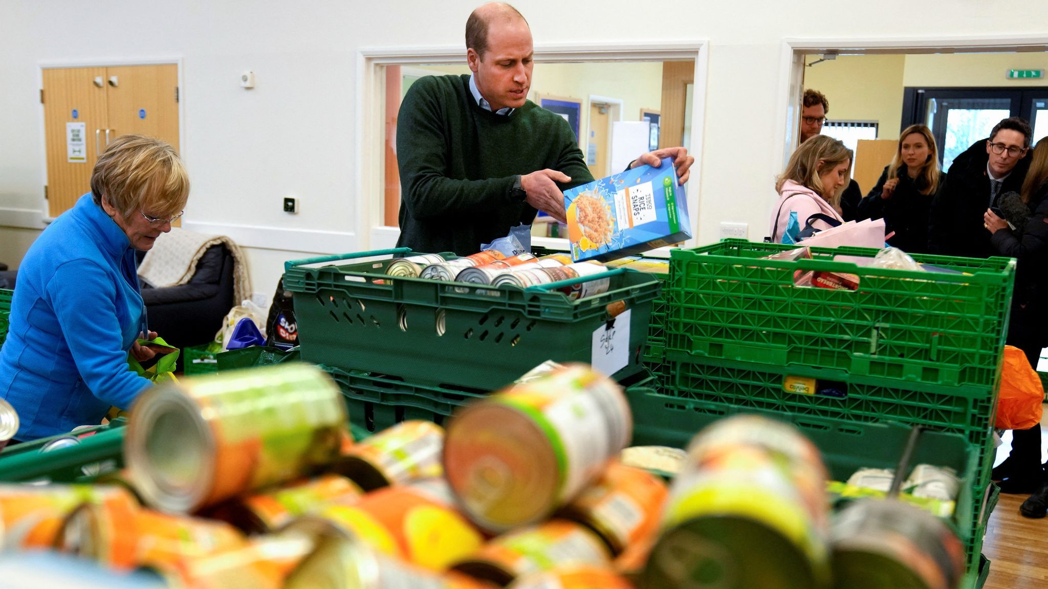 PERFORMANCE: Prince William visiting a food bank near Windsor Castle for a photo opportunity