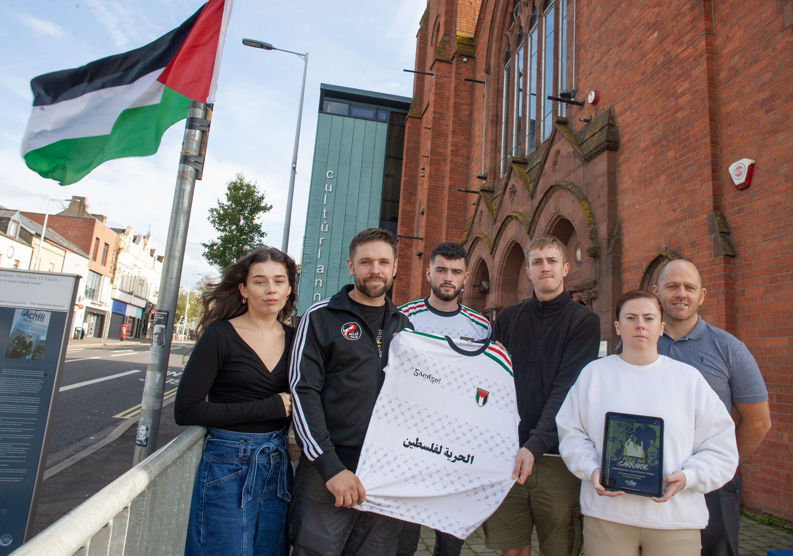 LE CHÉILE: Féile na Carraige organisers including Ainle, Laochra, Eoghan and Feargal said Saturday will be a night of solidarity with Palestinians