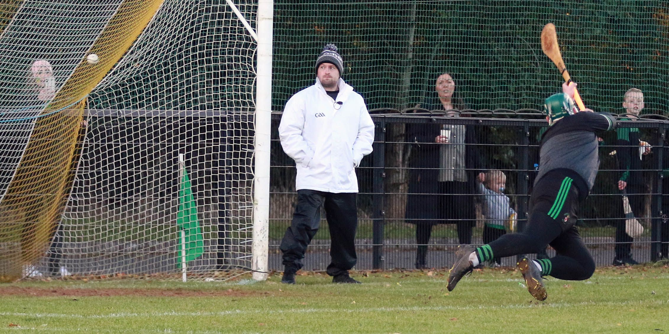Oran McCann cracks home the only goal of the game at Dunsilly on Saturday 