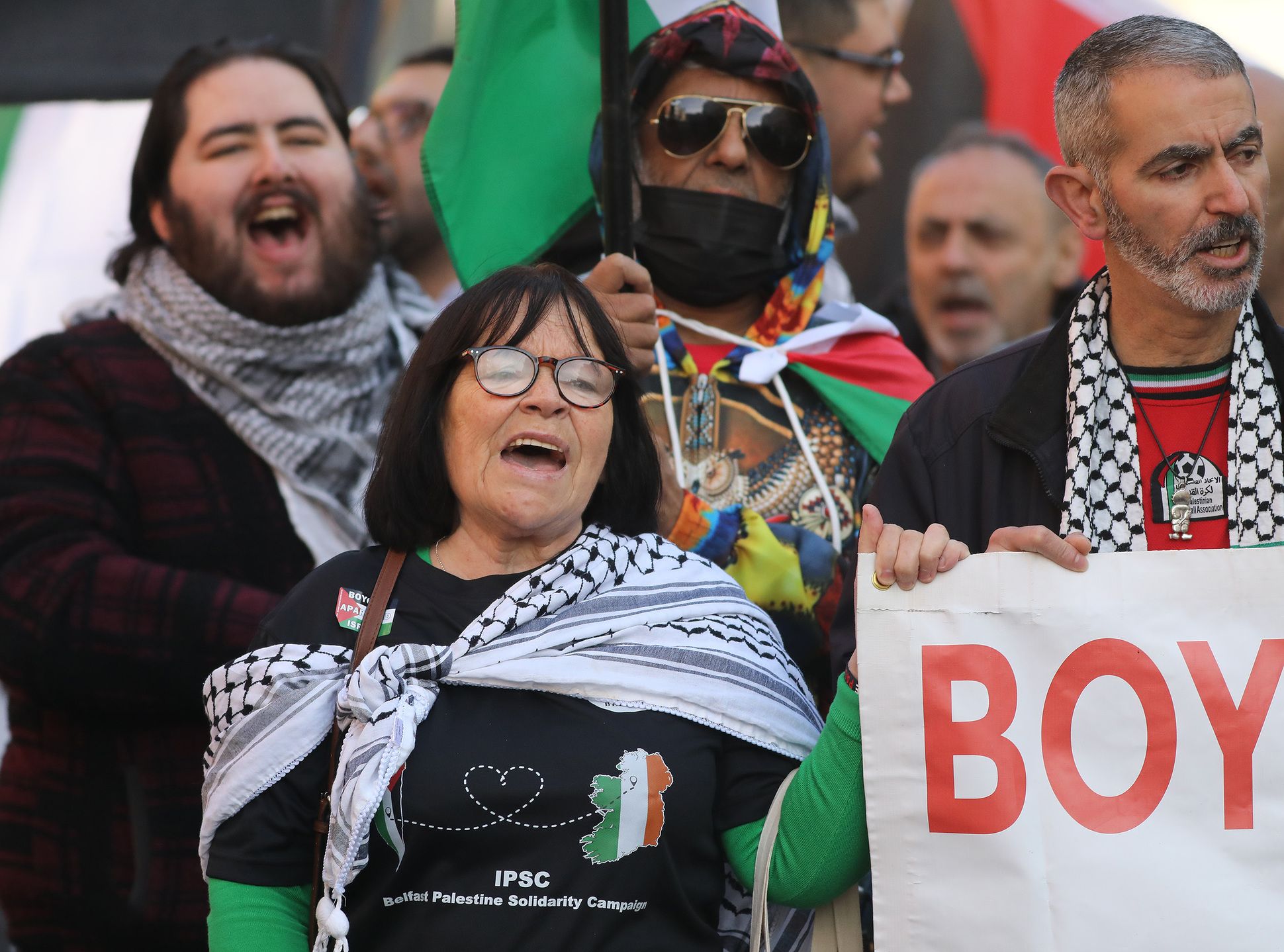 PROTEST: Speakers at the protest for Palestine