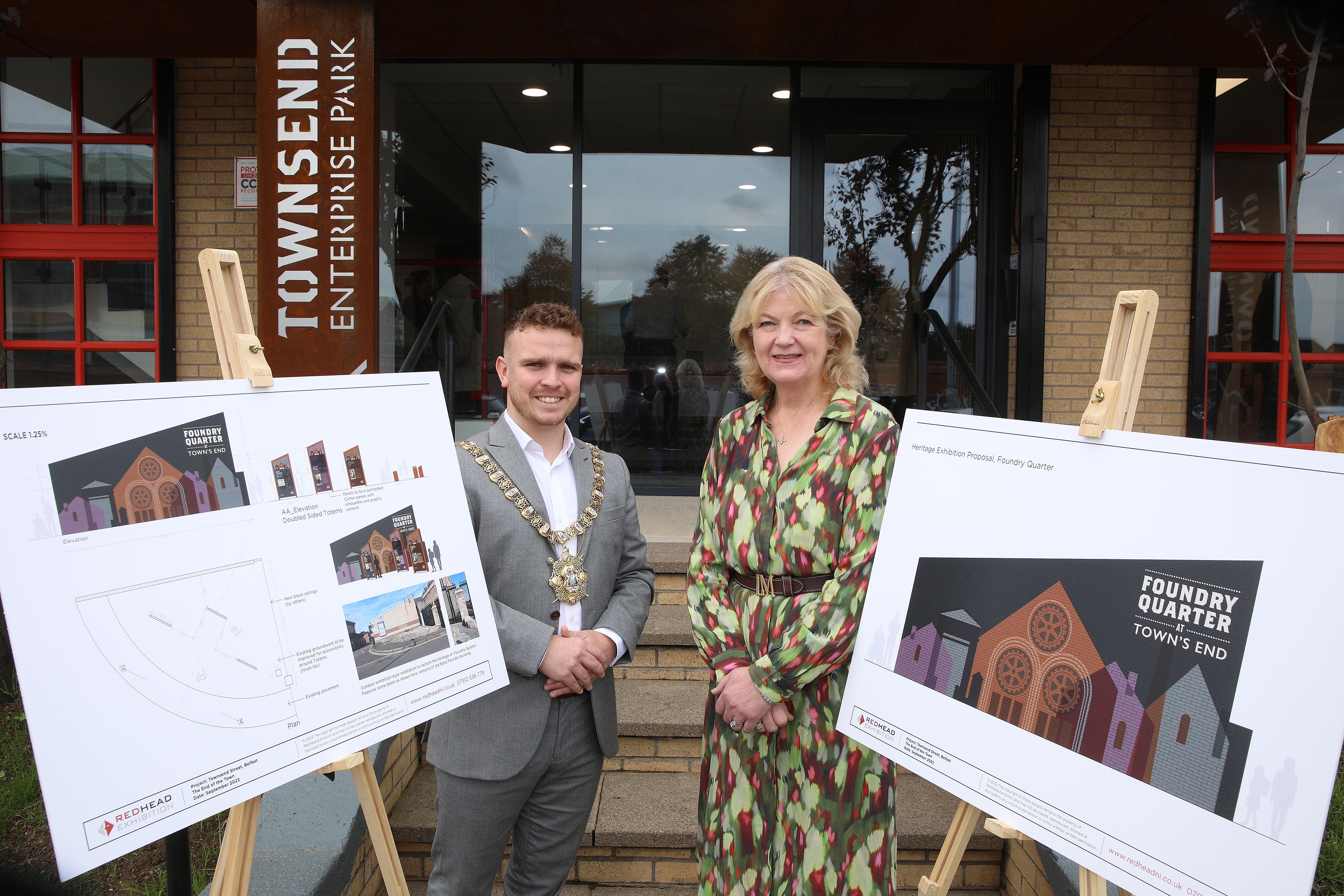 EXCITING PLANS: Lord Mayor Cllr Ryan Murphy and Margaret Patterson McMahon, CEO, Townsend Enterprise Park