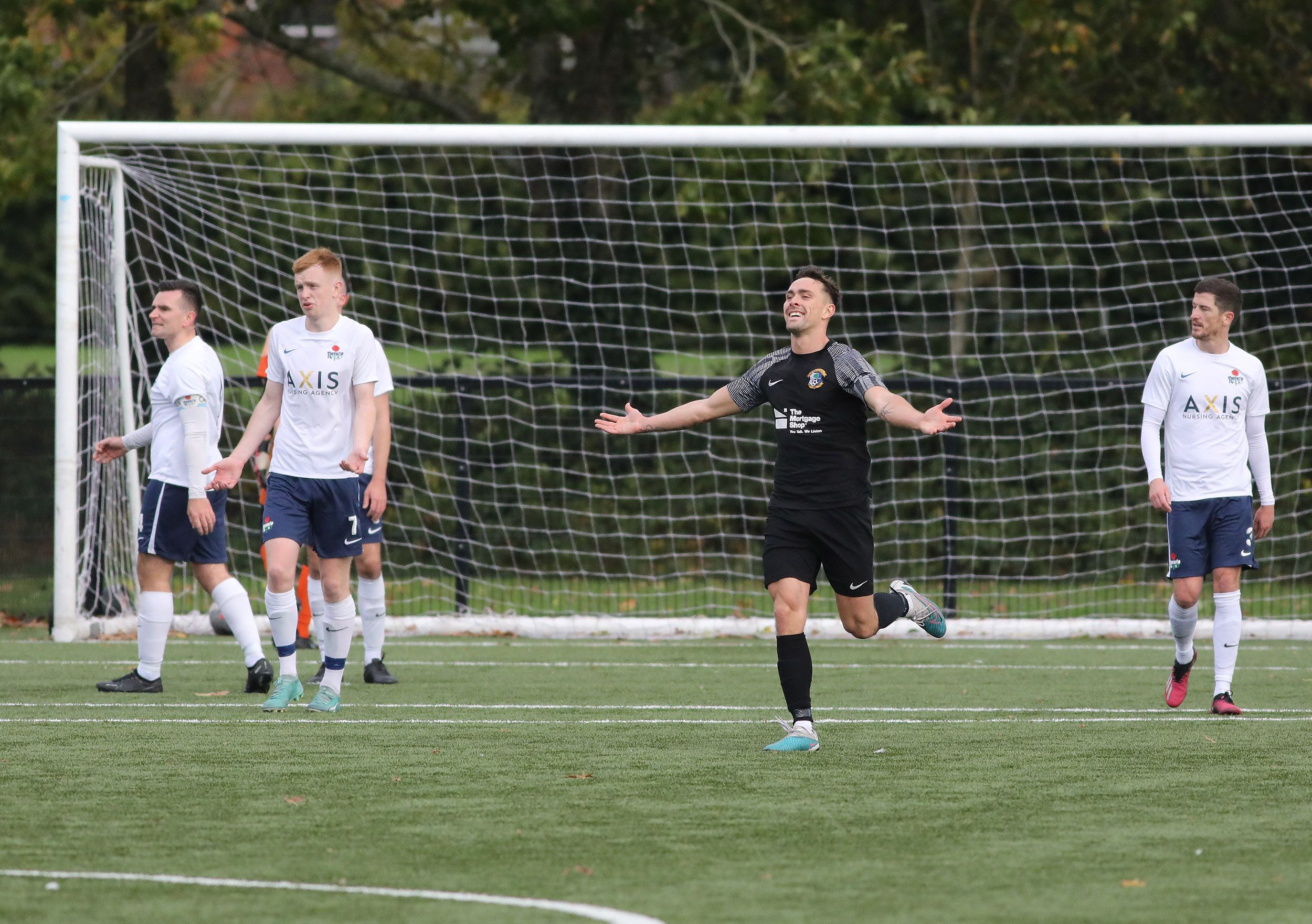 Logan Brady celebrates making it 3-1 on Saturday 