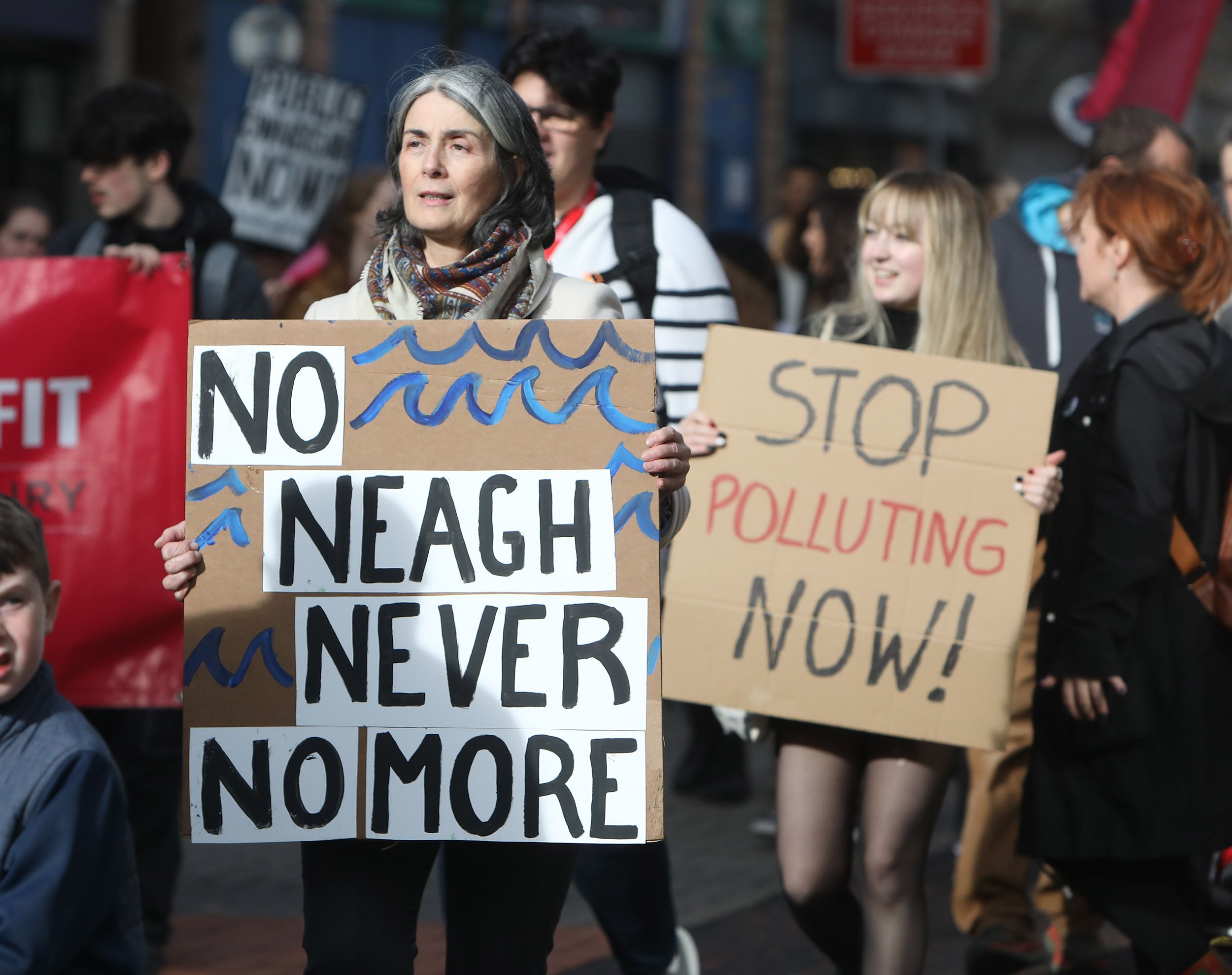 ENOUGH: Protestors demand urgent action to be taken to halt the environmental degradation of Lough Neagh