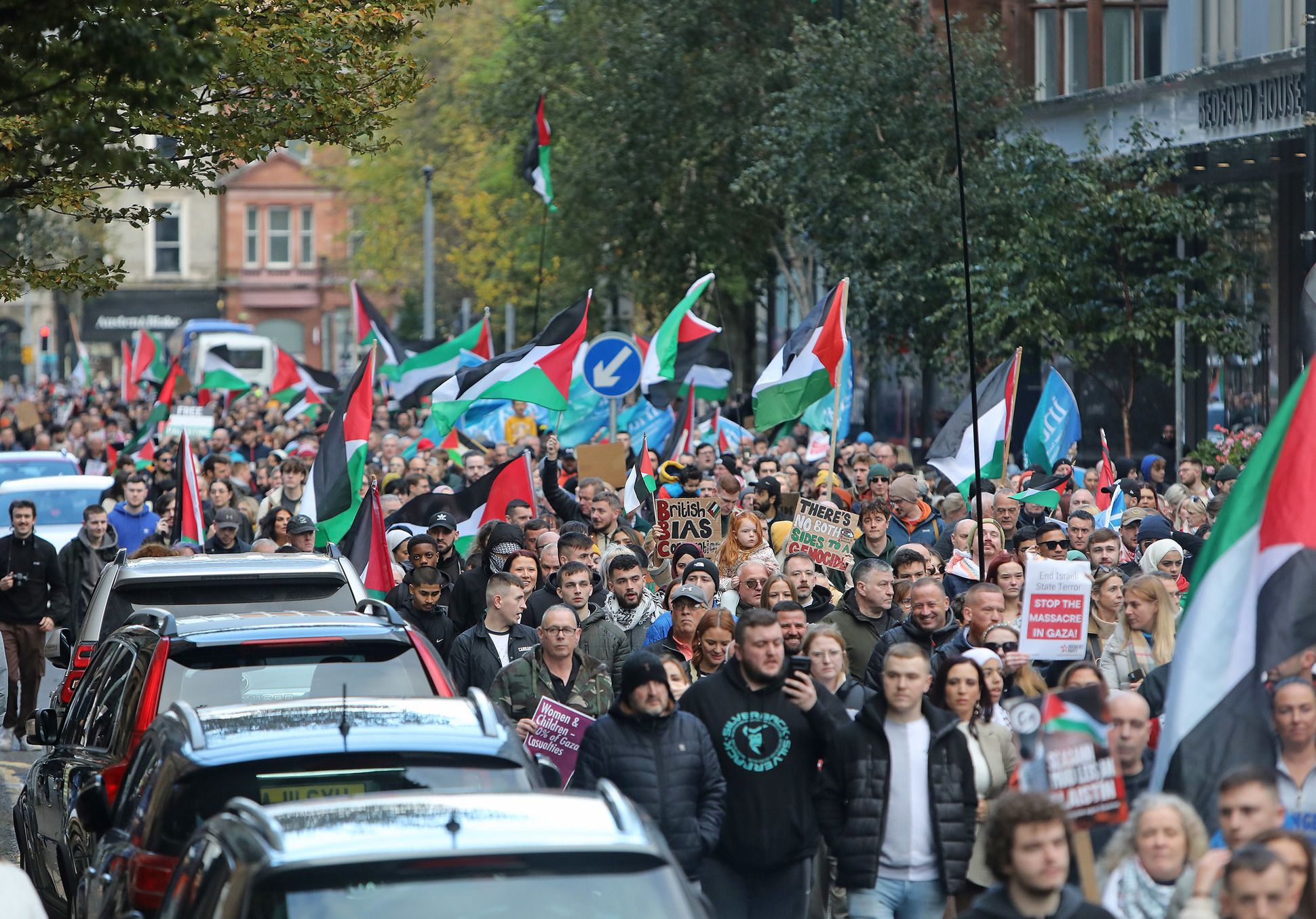 PALESTINE: Thousands marched from City Hall to the BBC Headquarters to protest against their coverage of the attacks on Gaza