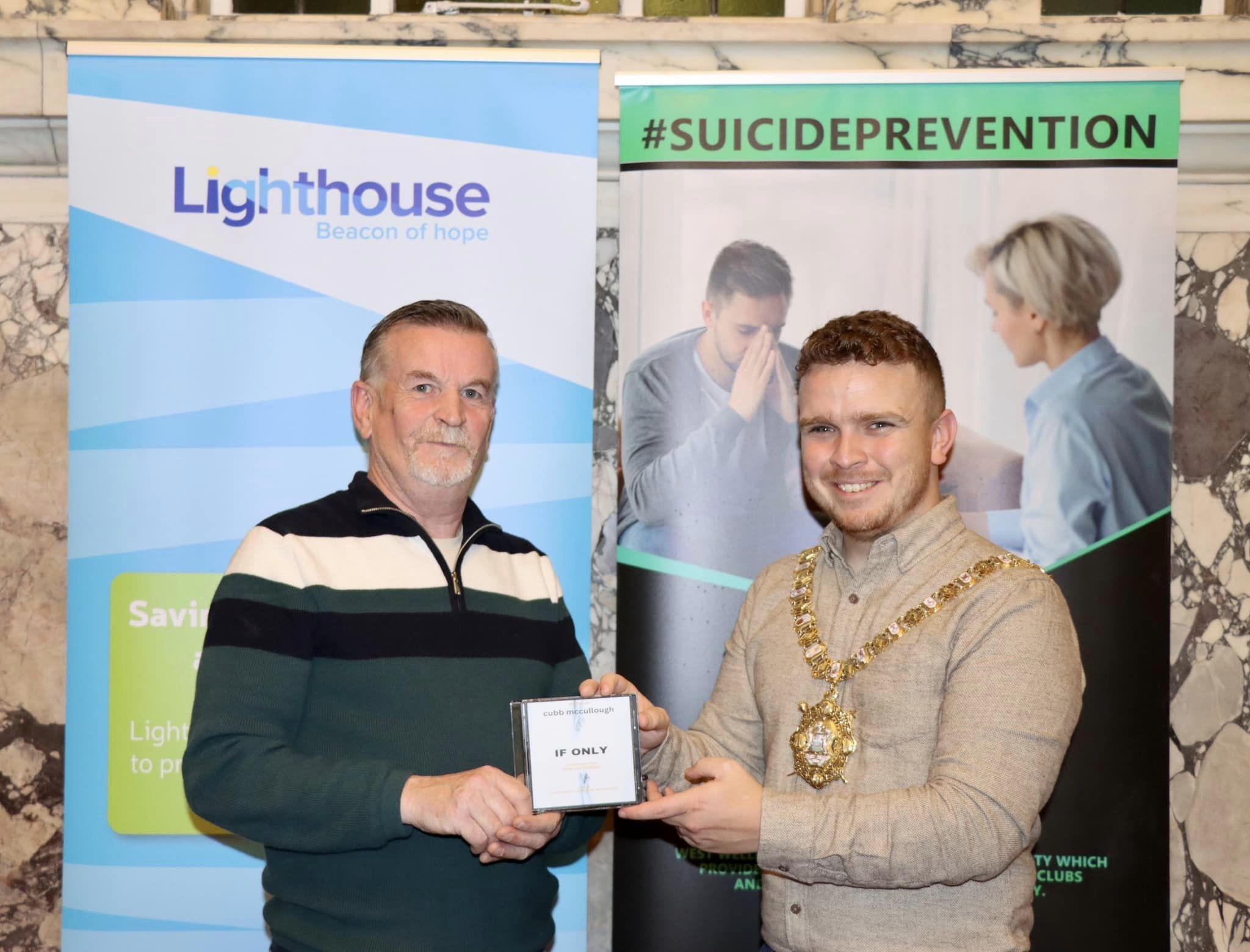 MUSIC: Paul \'Cubb\' McCullough with his new single \'If Only\' and Lord Mayor of Belfast Ryan Murphy