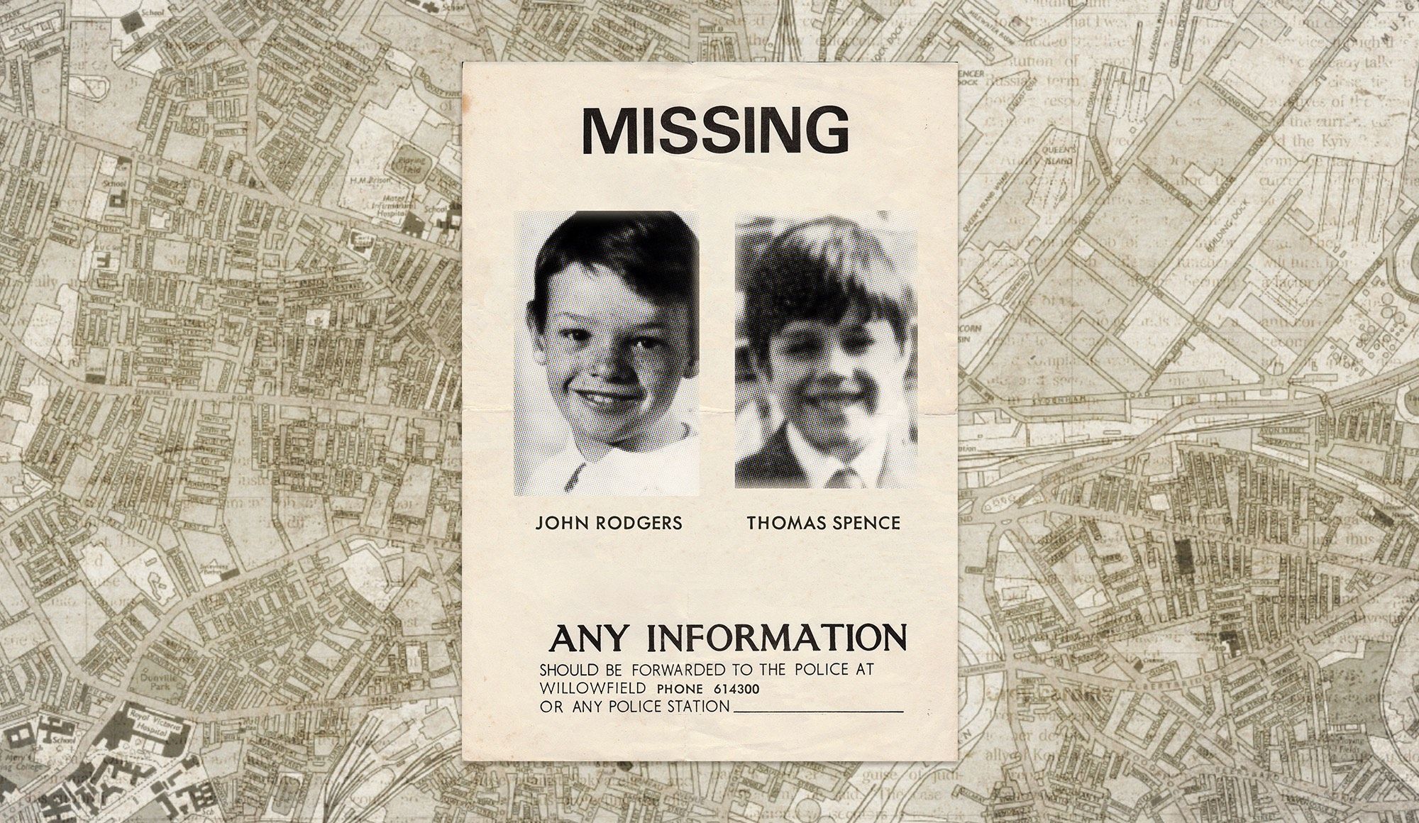 DISAPPEARANCE: Thomas Spence (11) and John Rodgers (13) were last sighted at a bus stop on the Falls Road in November 1974.