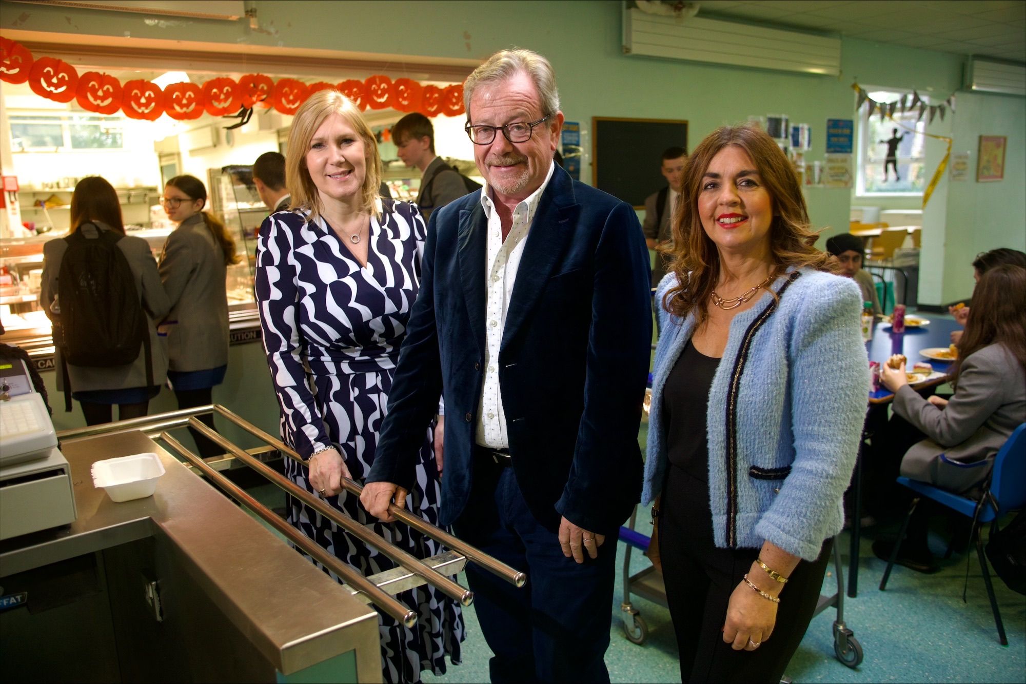SUPPORT: Ashleigh Galway (Currie PS), David Watters (Chair of Belfast Charitable Society) and Bernadette Lyttle (Principal of Blessed Trinity College)
