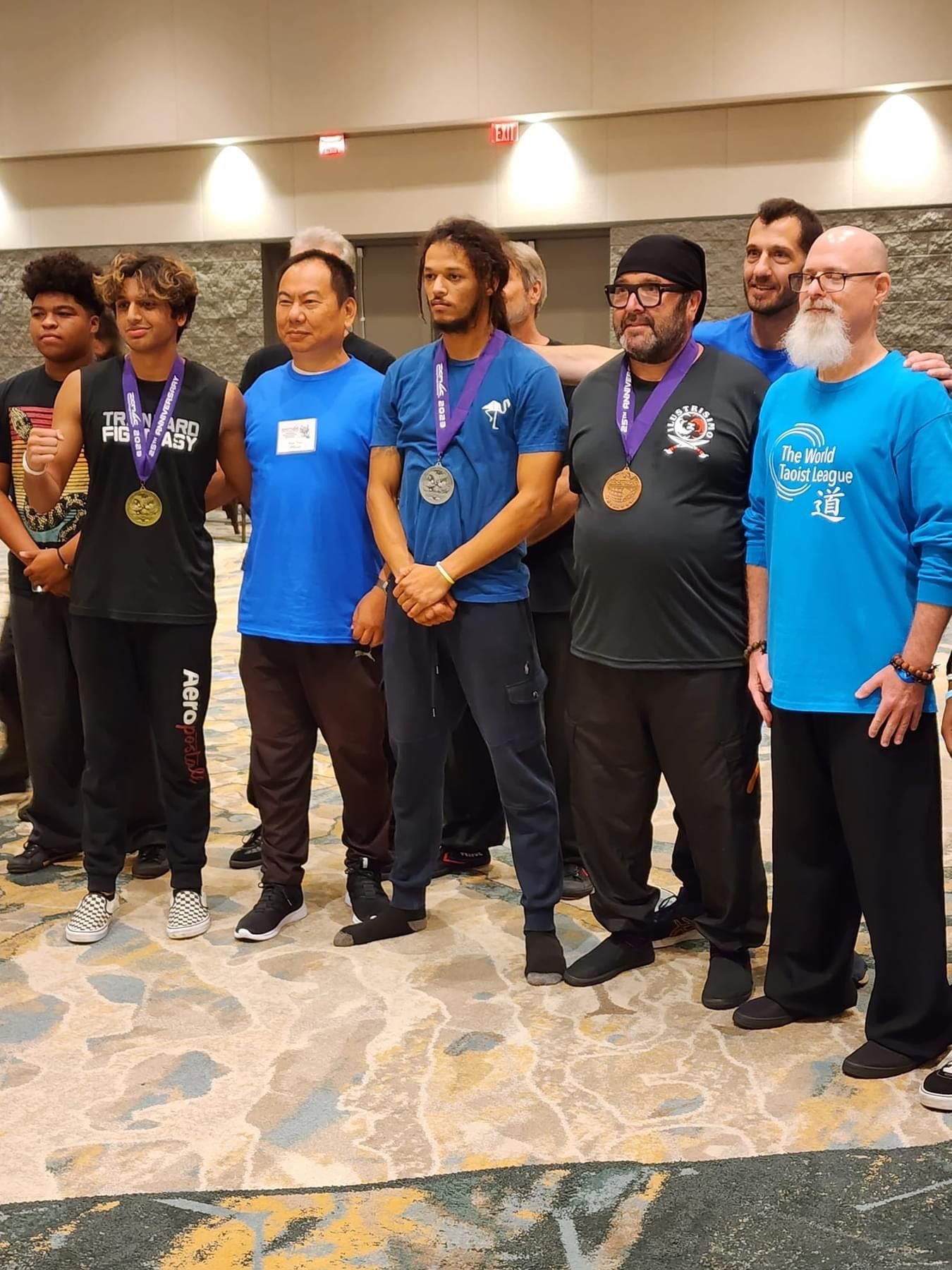 Aidan (third from right) with his bronze medal