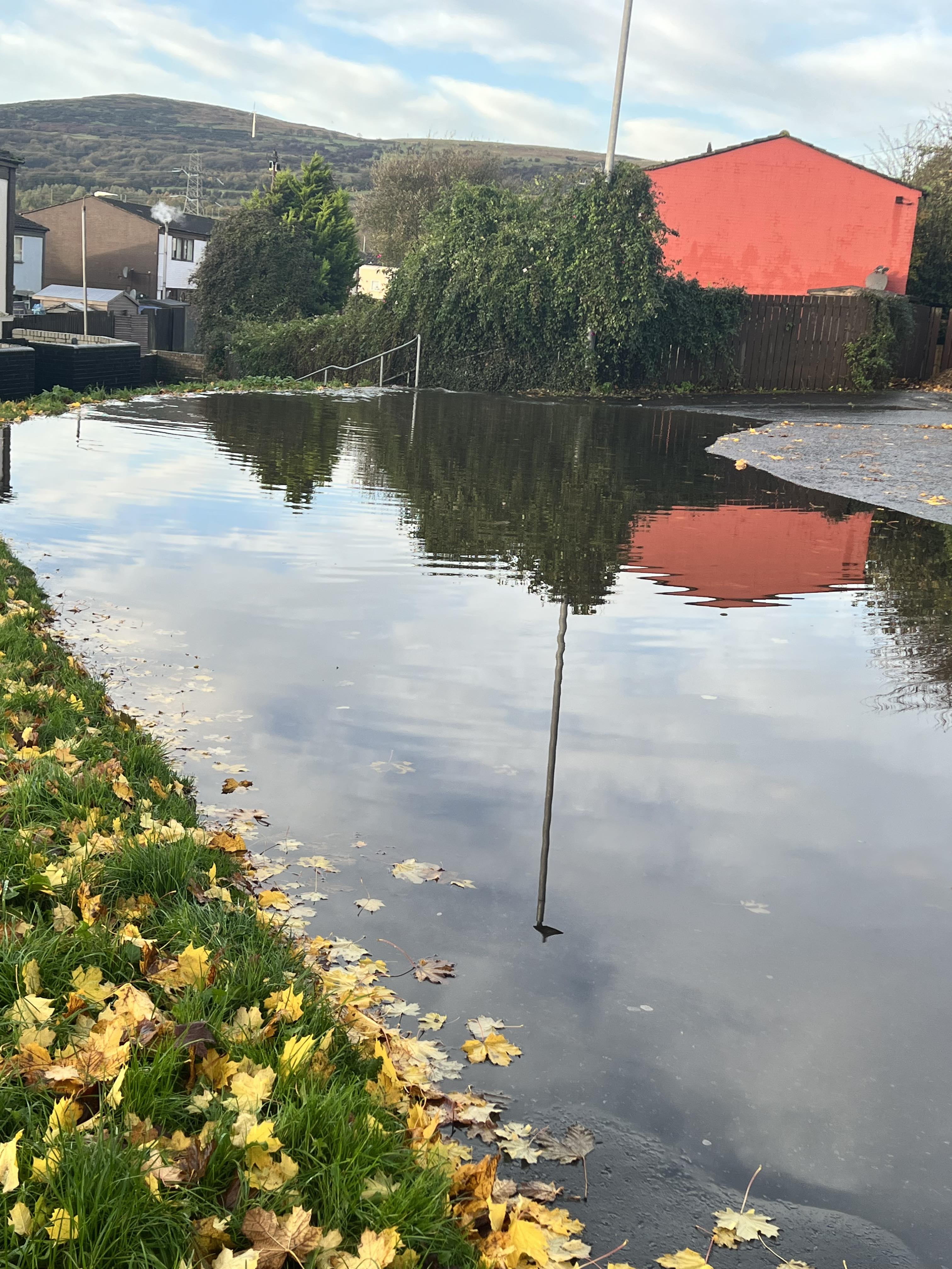 FLOODING: The bus terminus on the upper Glen Road 