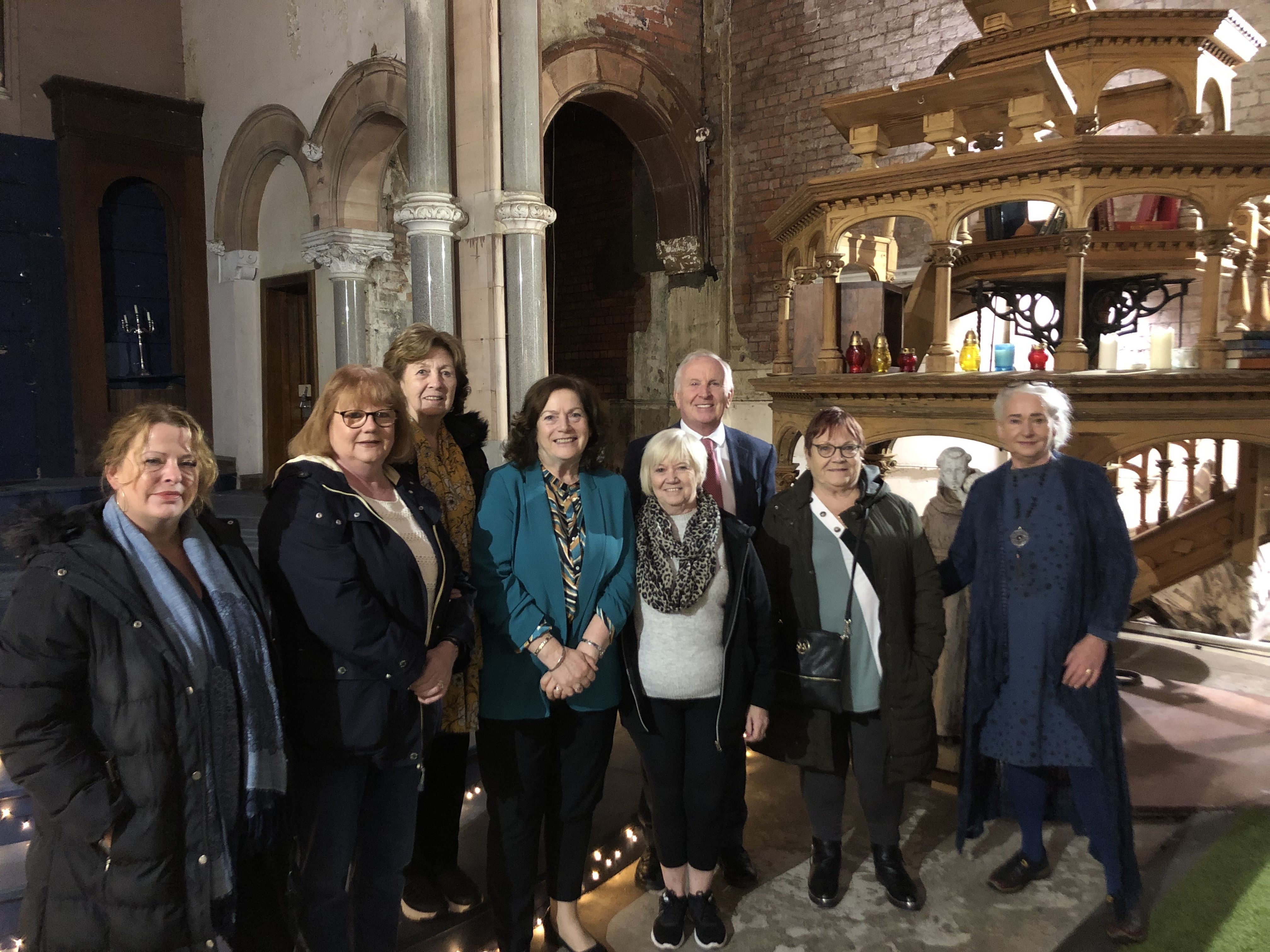 AISLING AWARDS: Judges Councillor Geraldine McAteer and Movie House\'s Michael McAdam with women from the Sailortown Regeneration group