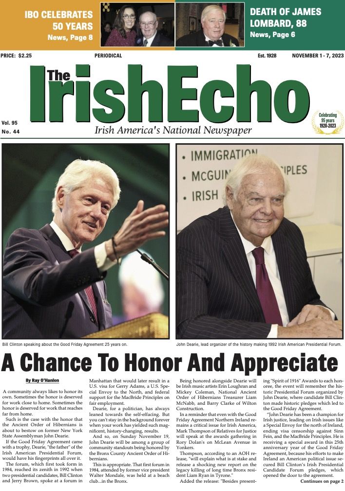 PLEA: This week\'s Irish Echo newspaper