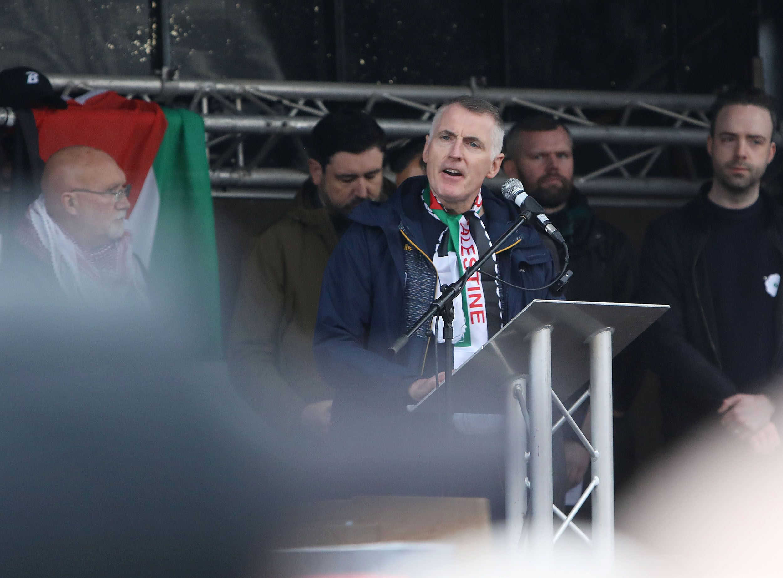 HISTORY: Sinn Féin MLA Declan Kearney speaking in Belfast city centre on Saturday