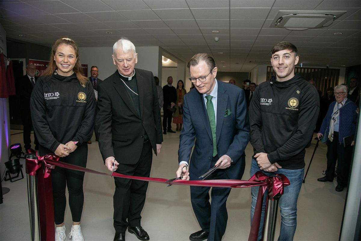 OFFICIALLY OPEN: Archbishop Noel Treanor, Apostolic Nuncio to the European Union and Sir Ian Greer, Vice Chancellor Queen’s University Belfast were on hand to do the honours
