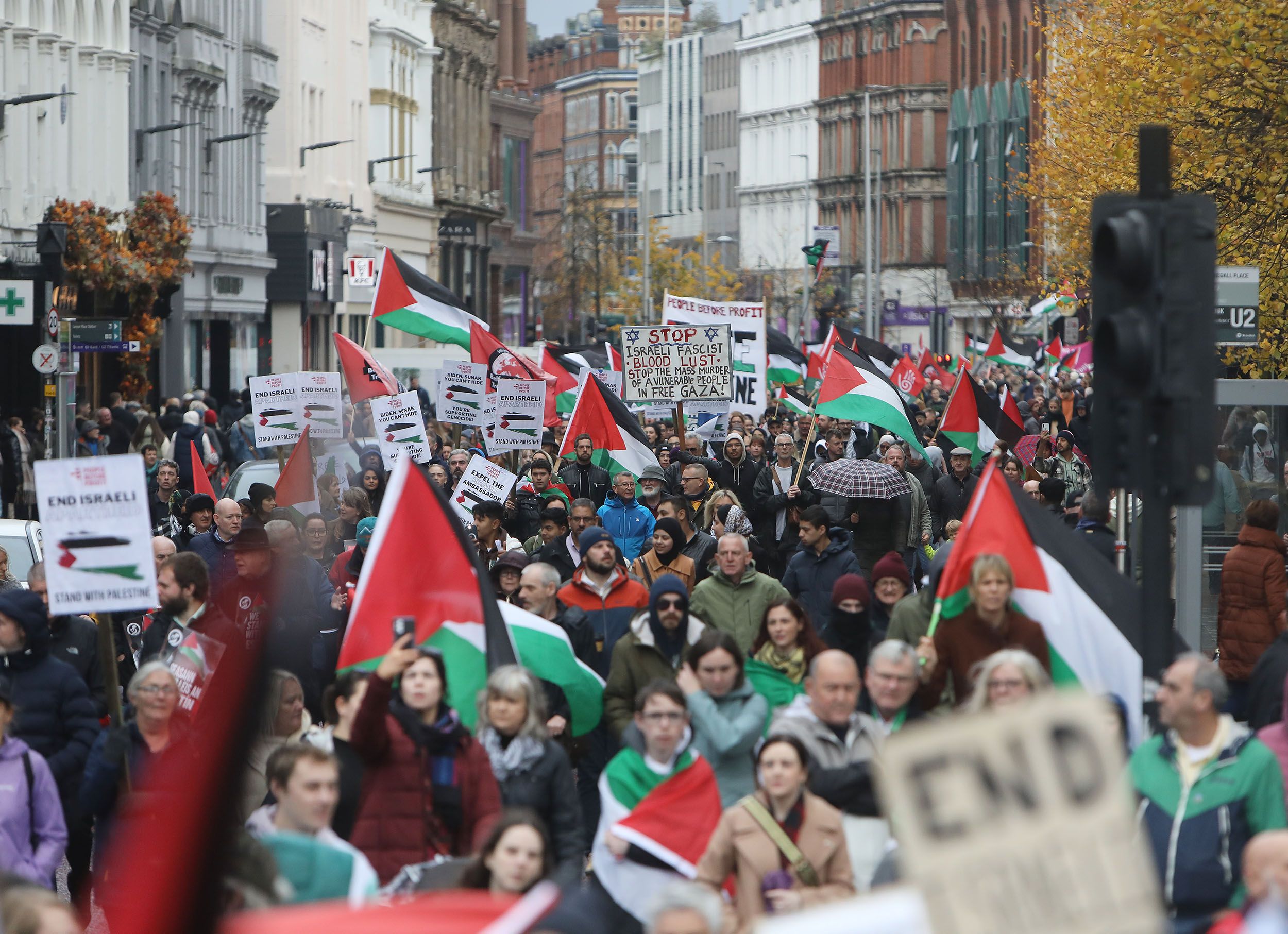 SUPPORT: Thousands of pro-Palestinian supporters have come onto the streets of Belfast in recent weeks