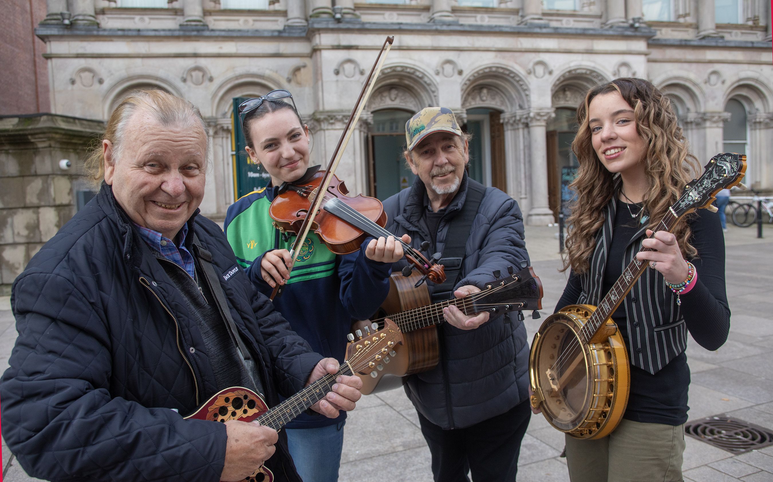TRAD MUSIC: The Fureys with students from Glengormley School of Traditional Music
