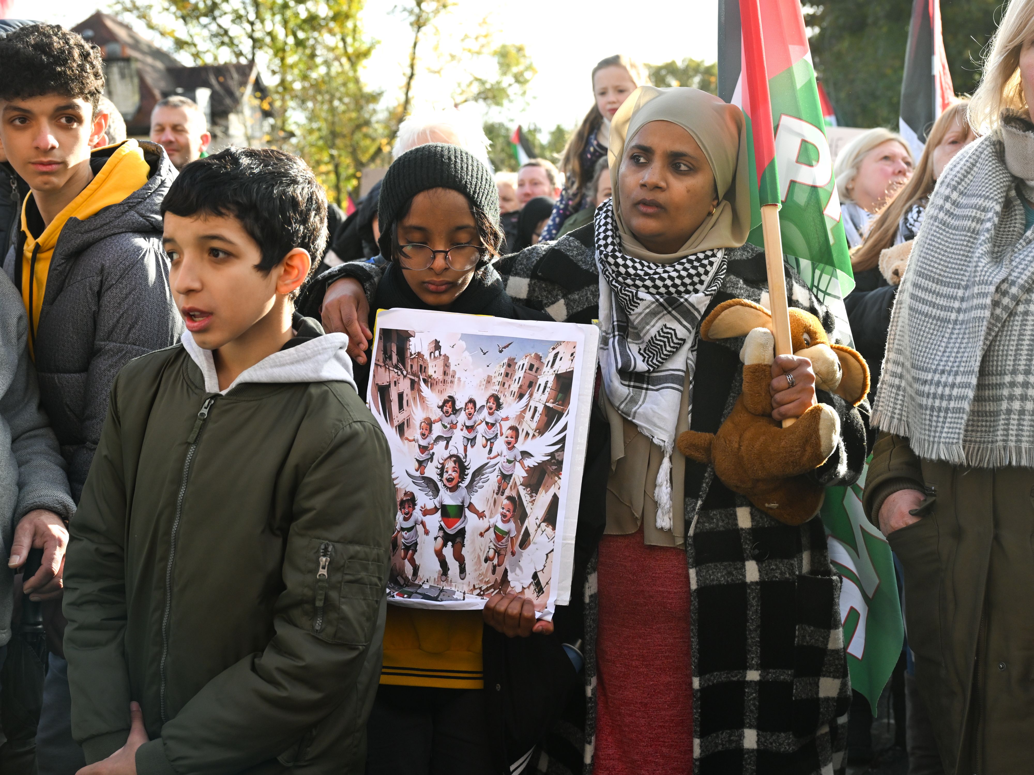 SLAUGHTER: Demonstrators in Belfast on Saturday drawing attention to over 4,000 children who have been killed in Gaza since October 7