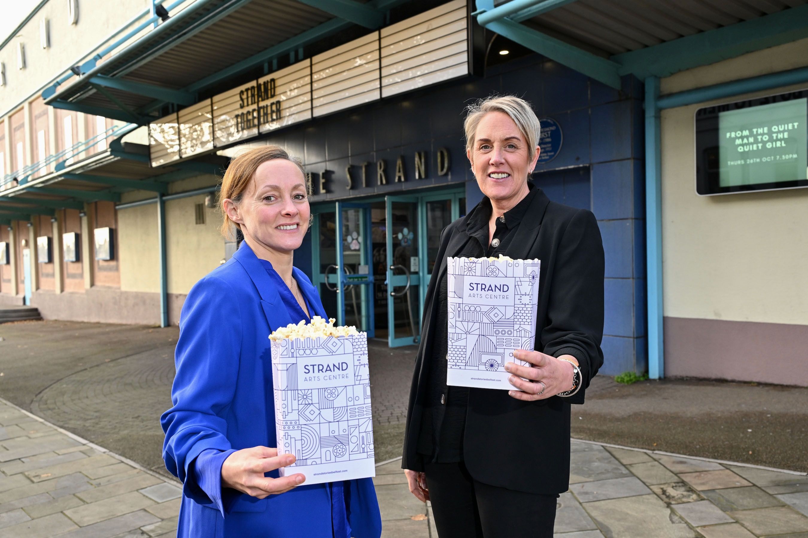 TO THE FUTURE: Mimi Turtle, CEO, Strand Arts Centre and Kathryn Thomson, Chair of Strand Arts Centre announce plans for the iconic cinema\'s redevelopment
