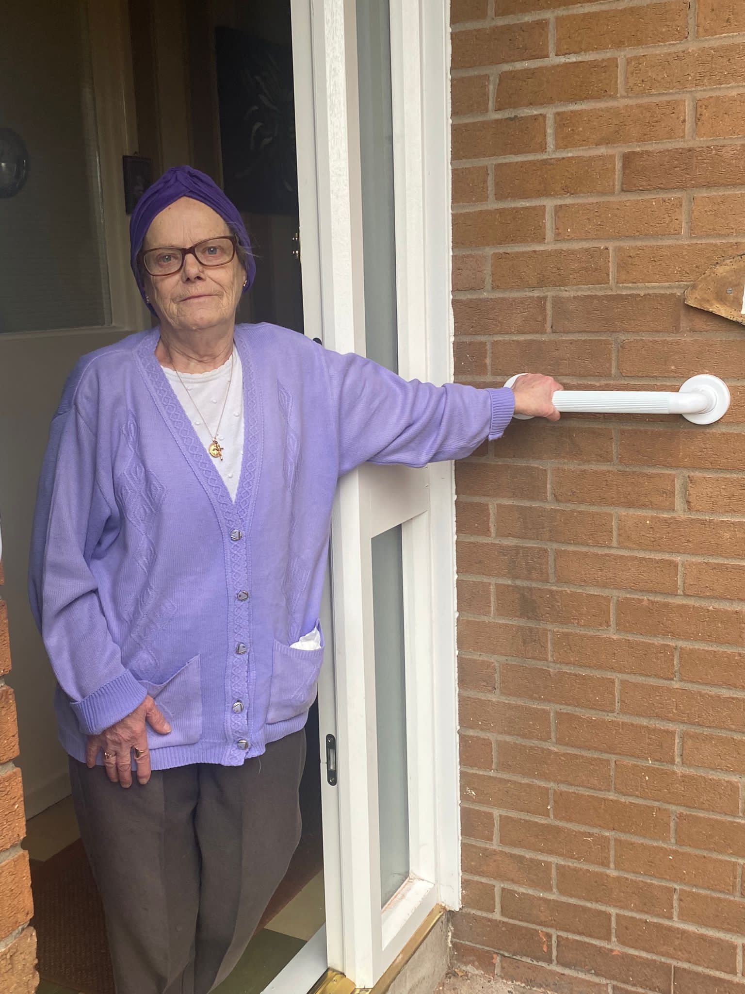 SAFETY FIRST: 83-year-old Rosetta Connolly has finally got handrails fitted to her stairs and front door