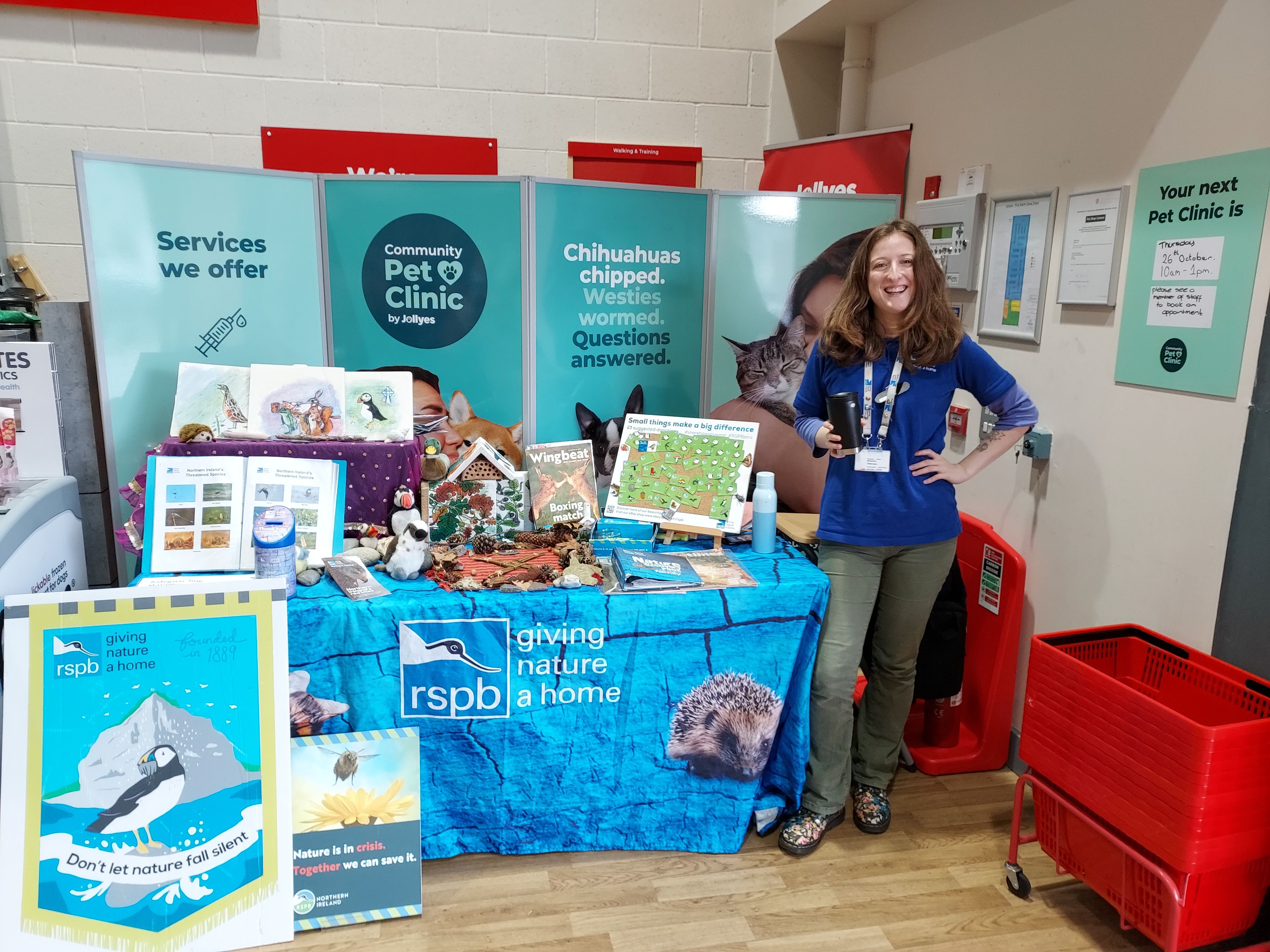 CREATURE COMFORTS: Shannon Patterson with her stall in Jollyes Pet Shop in Andersonstown last week