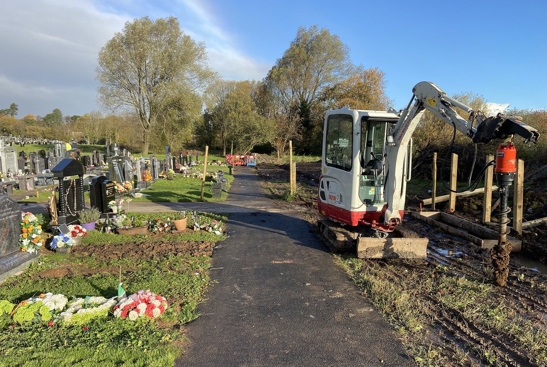 MAINTENANCE: Work is currently ongoing at the bottom of Milltown Cemetery