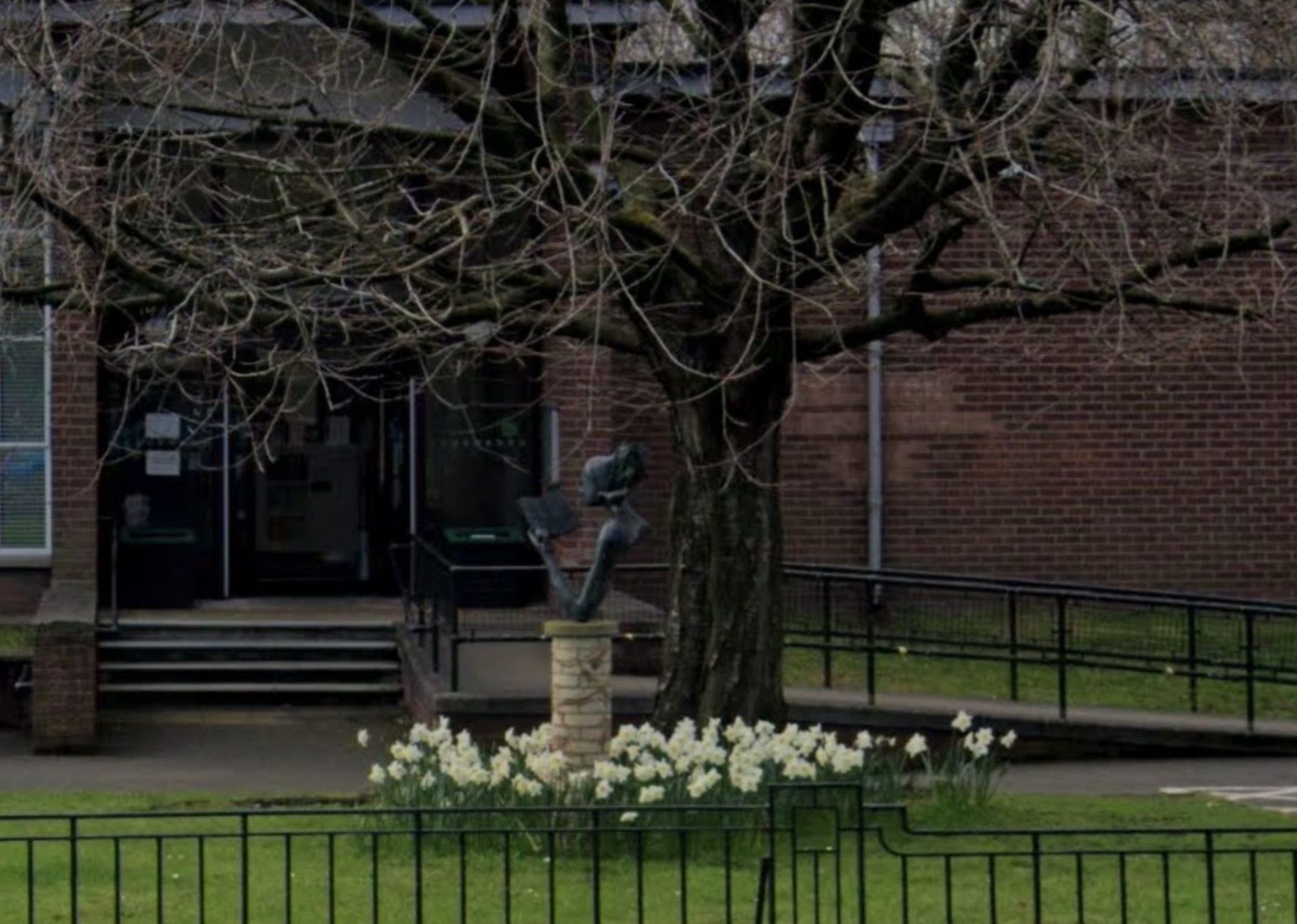 THEFT: The statue outside Ormeau Road Library was removed from the plinth over the weekend