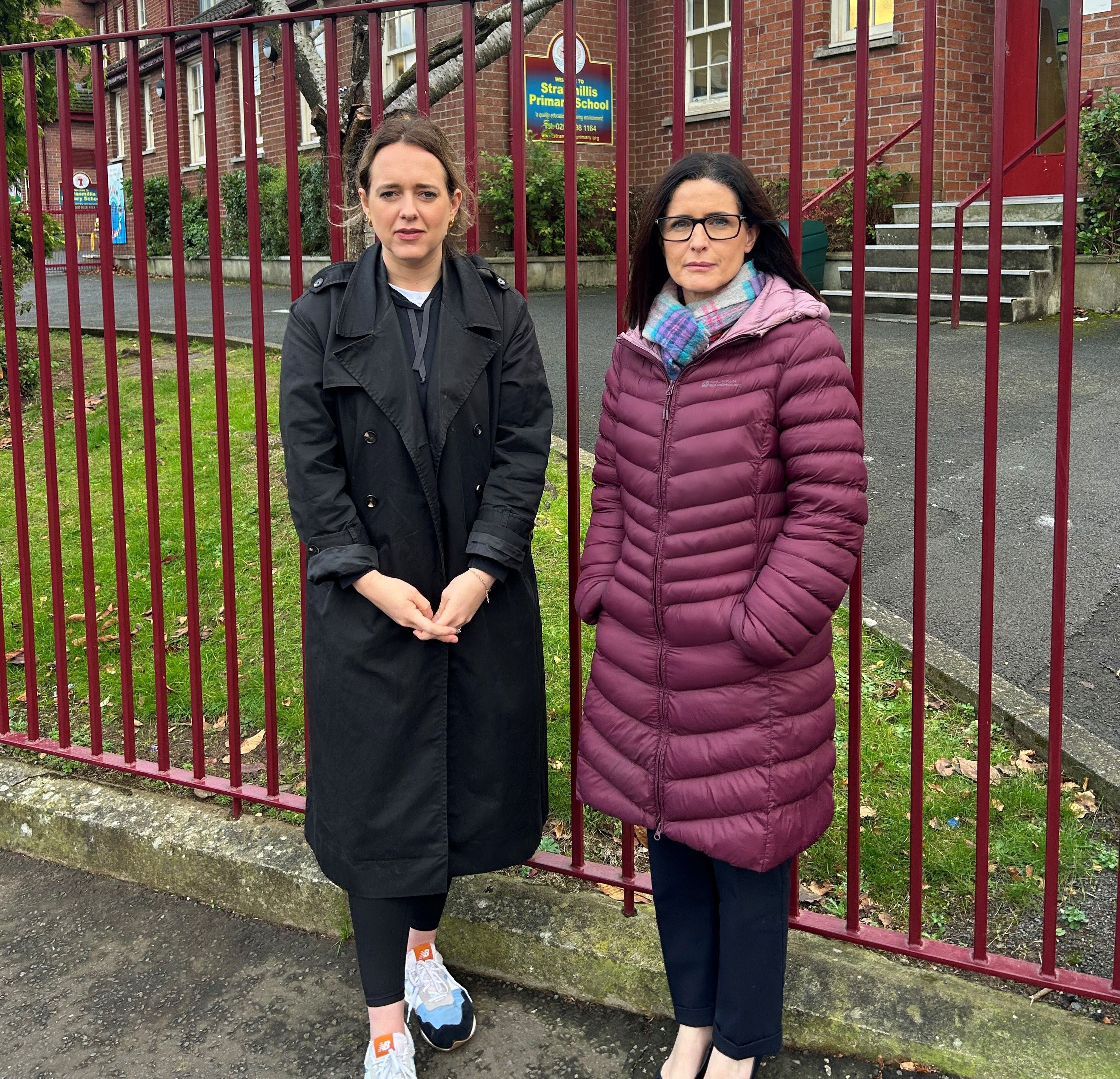 CALL: Alliance MLAs Kate Nicholl and Paula Bradshaw at Stranmillis Primary School