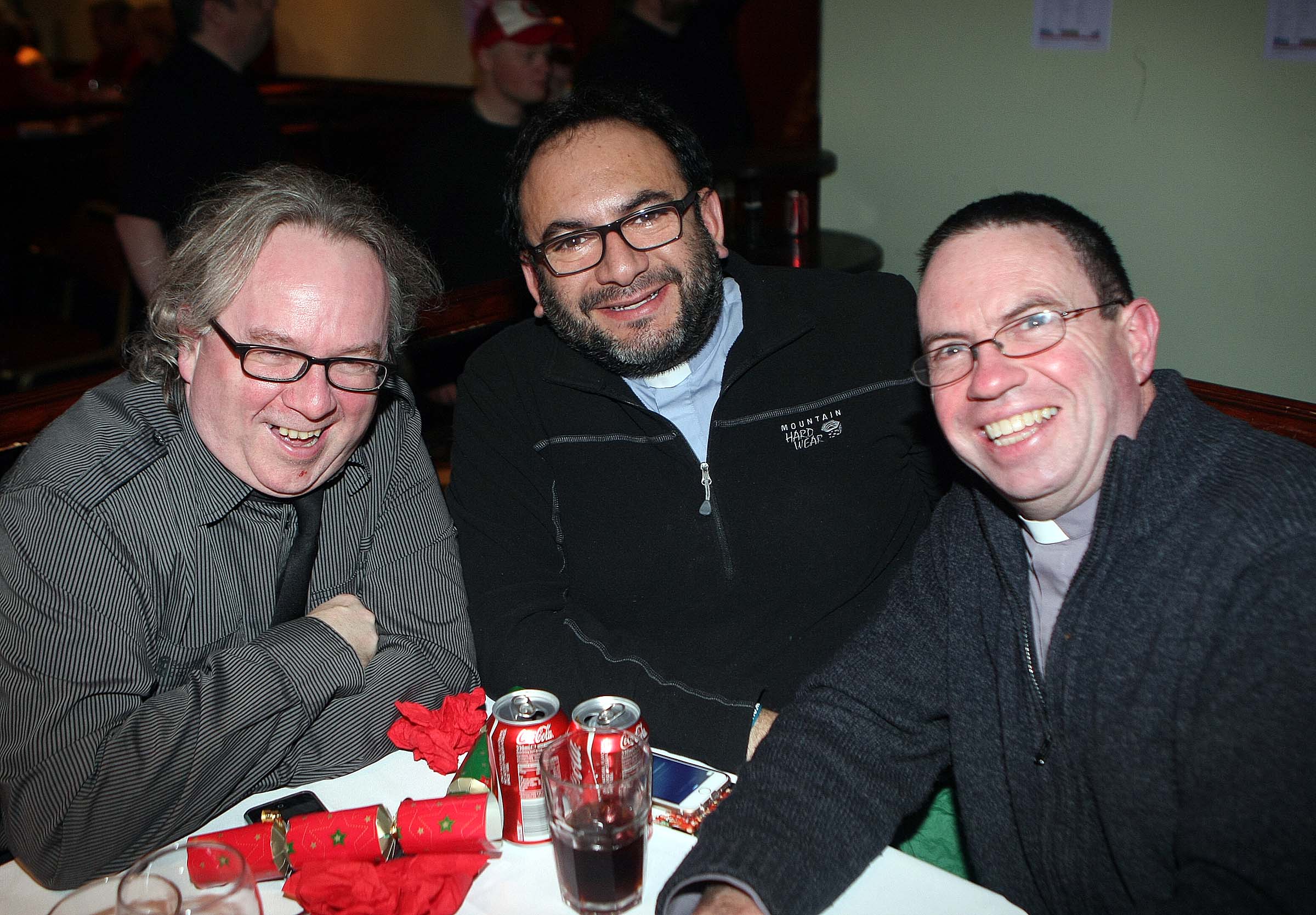 FESTIVAL FRIENDS: 4 Corners stalwarts Rev Steve Stockman, Rev Dario Leal and Father Martin Magill