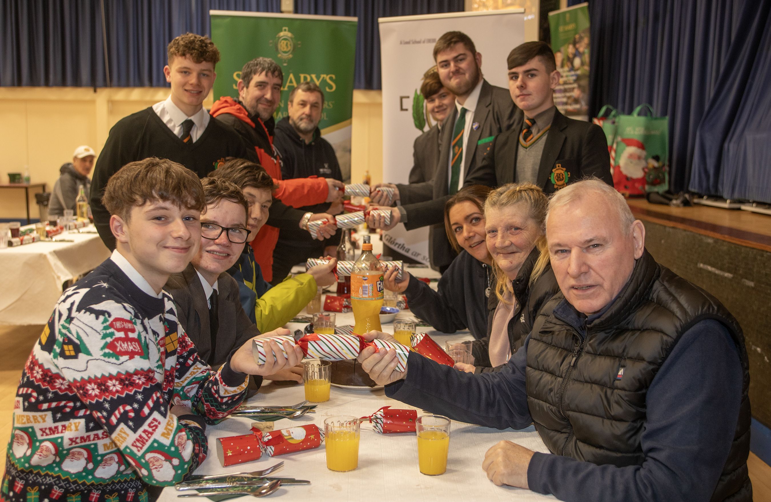 CHRISTMAS DINNER: Pupils from St Mary\'s Grammar School with guests