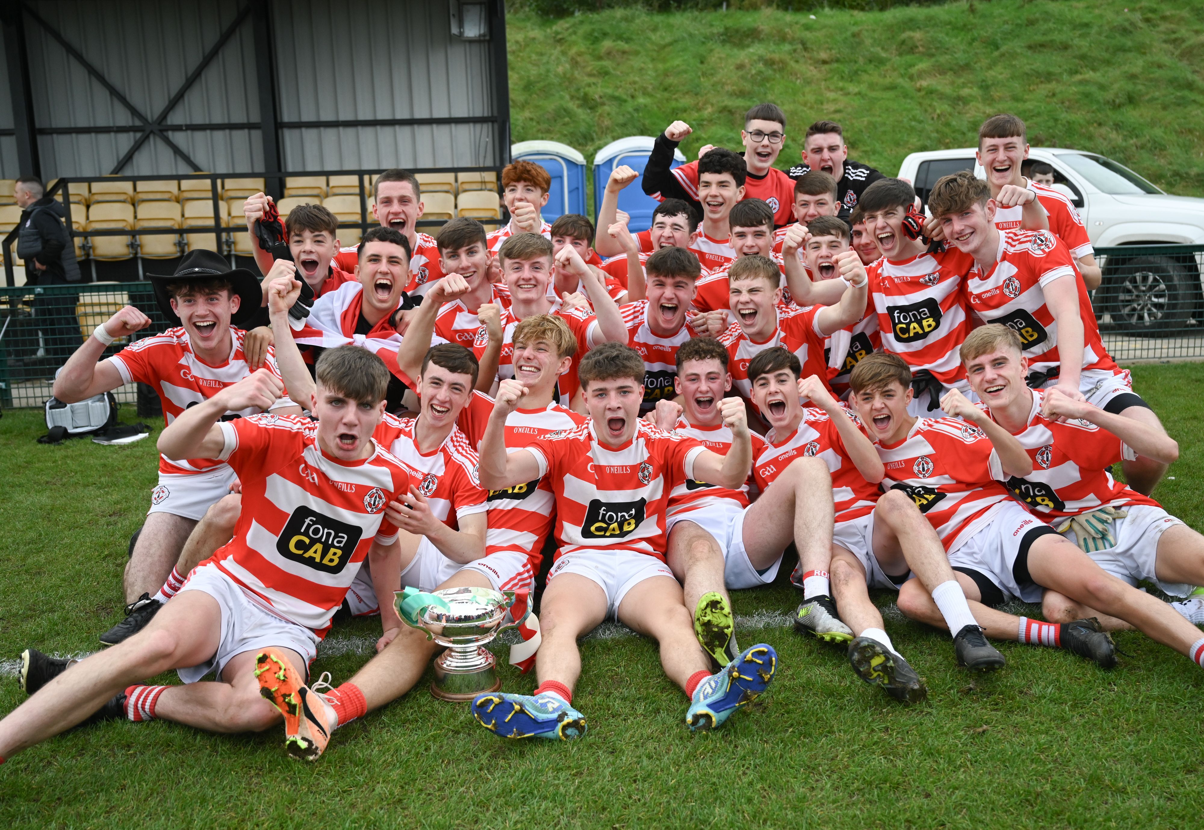 St Paul\'s celebrate their Antrim minor final victory over Aghagallon