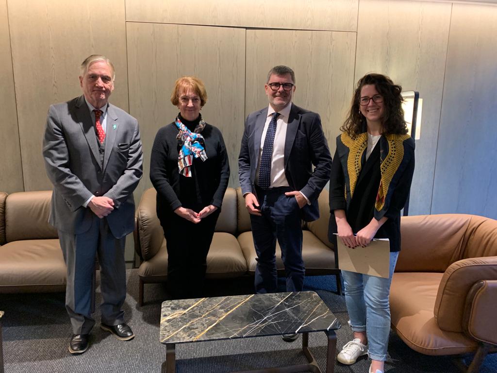 MEETINGS:: Martin Galvin, Ancient Order of Hibernians, Ambassador Susan Elliott (NCAFP), Mark Thompson (RFJ) and Erin O\'Connell (NCAFP)