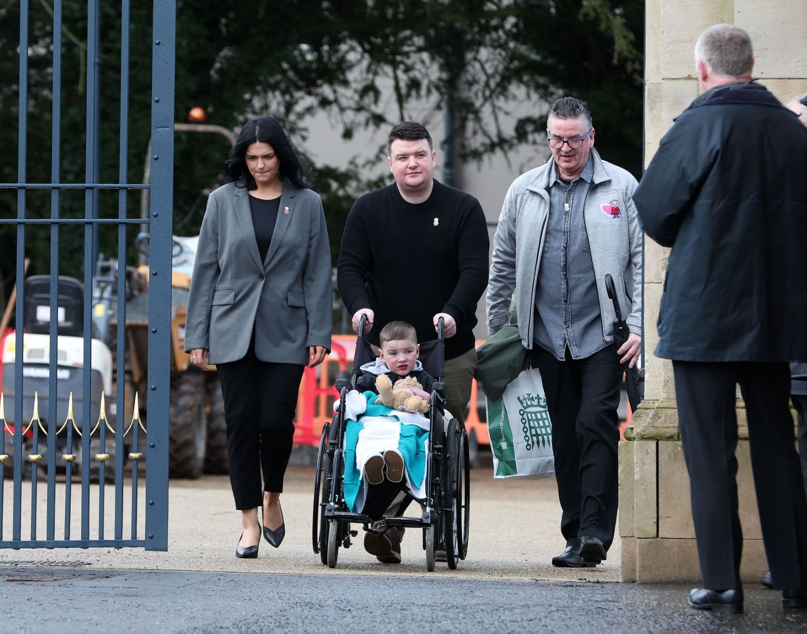 FRUSTRATION: The Mac Gabhann family leave after the meeting with the Secretary of State