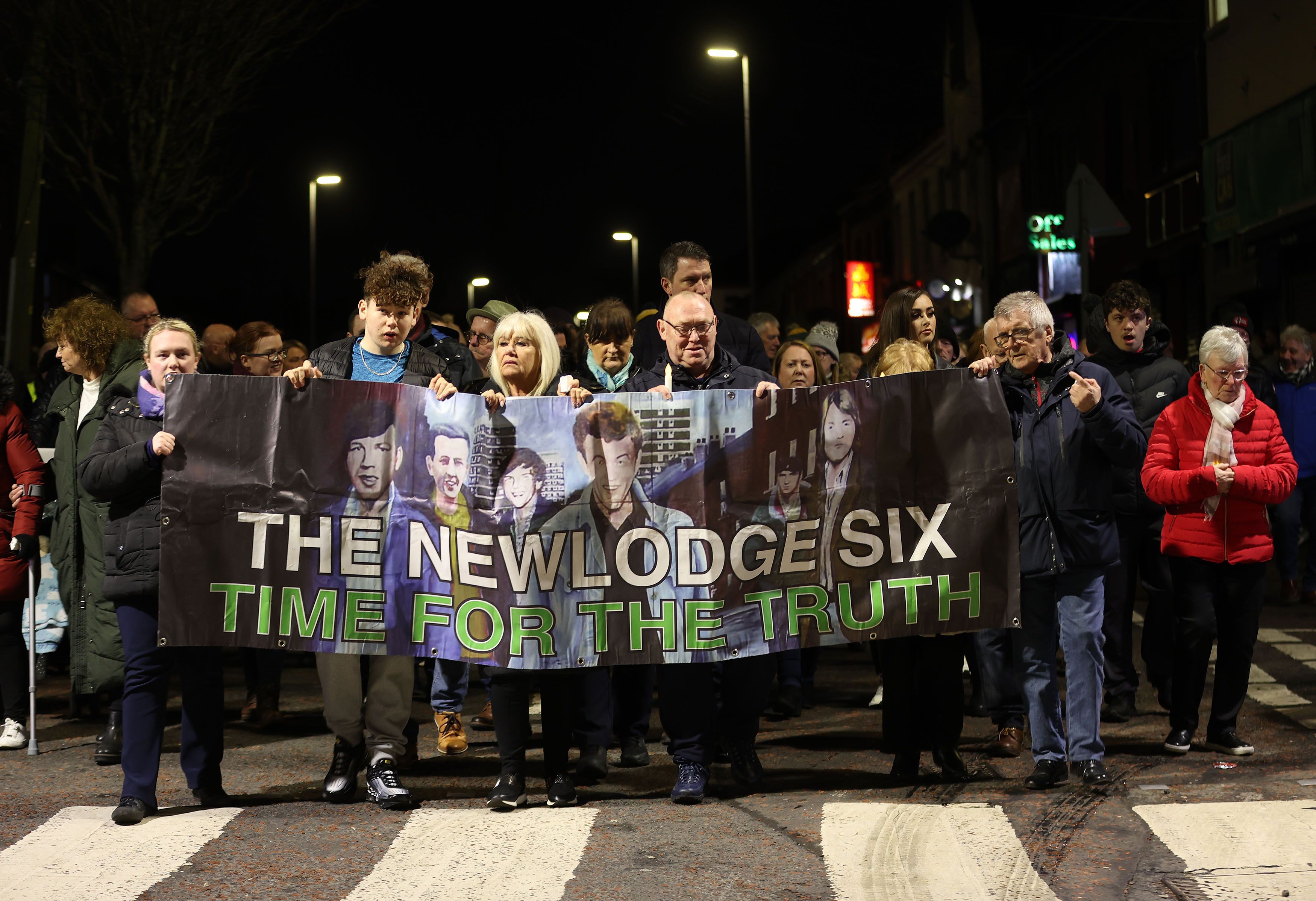 NEW LODGE SIX: Relatives and family members of the men killed in the New Lodge Six massacre during the commemoration