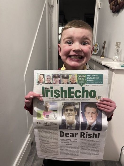 GATHERING MOMENTUM: Dáithí\'s story is now making front page headlines in the United States