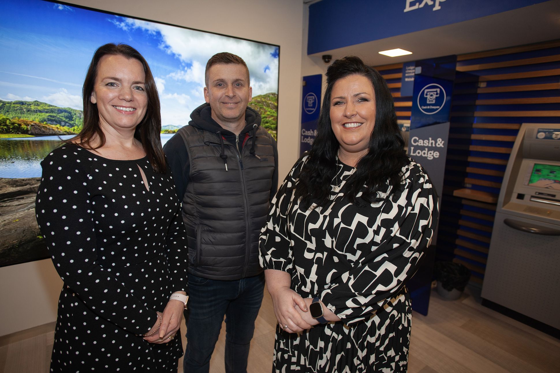 Gerard Mallon (West Wellbeing) with Shirleen McCann (Bank of Ireland) and Colleen Casey (Andersonstown Branch Manager, Bank of Ireland)