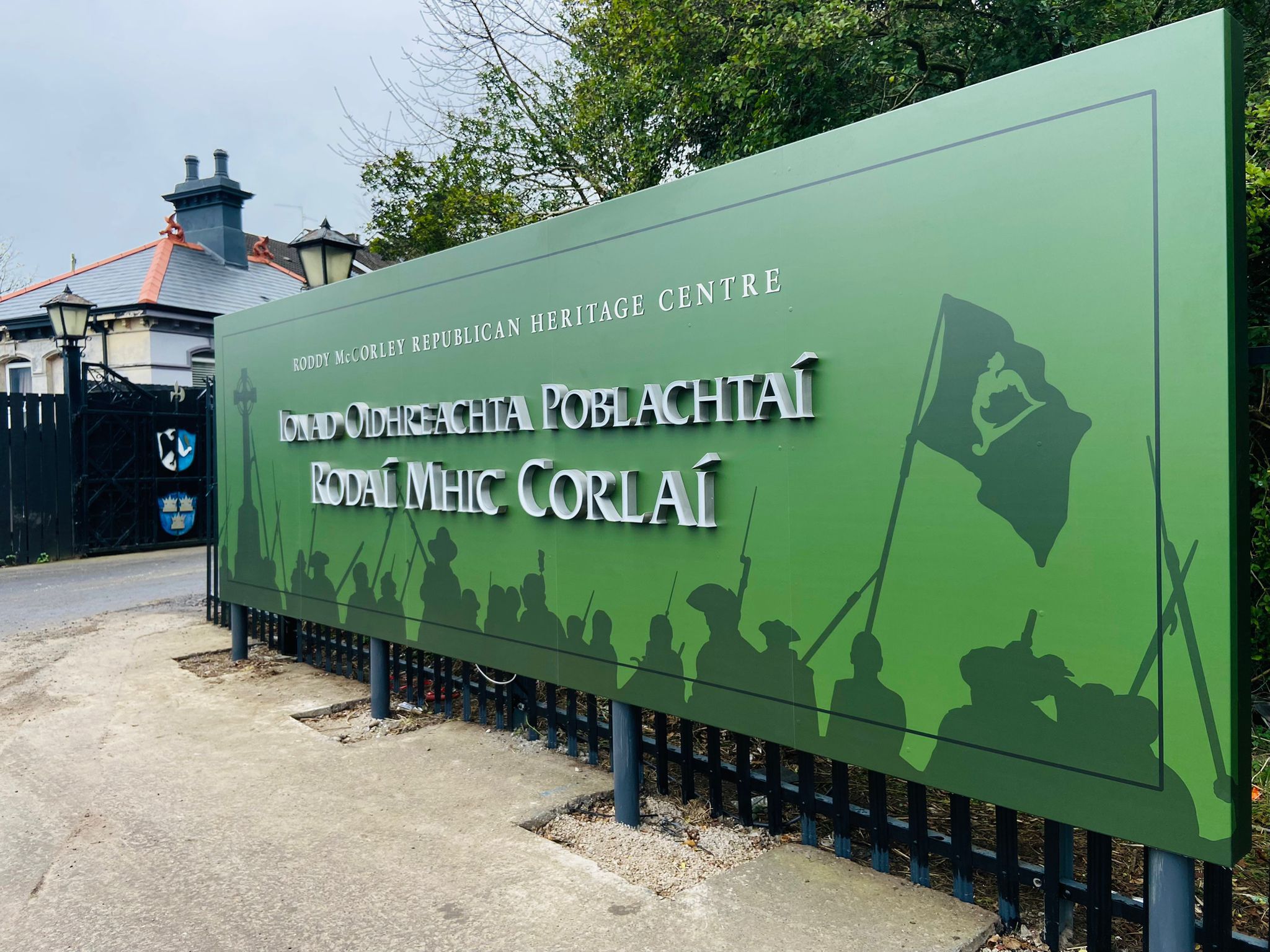 FÁILTE: The new sign welcoming visitors to the new Roddy McCorley development