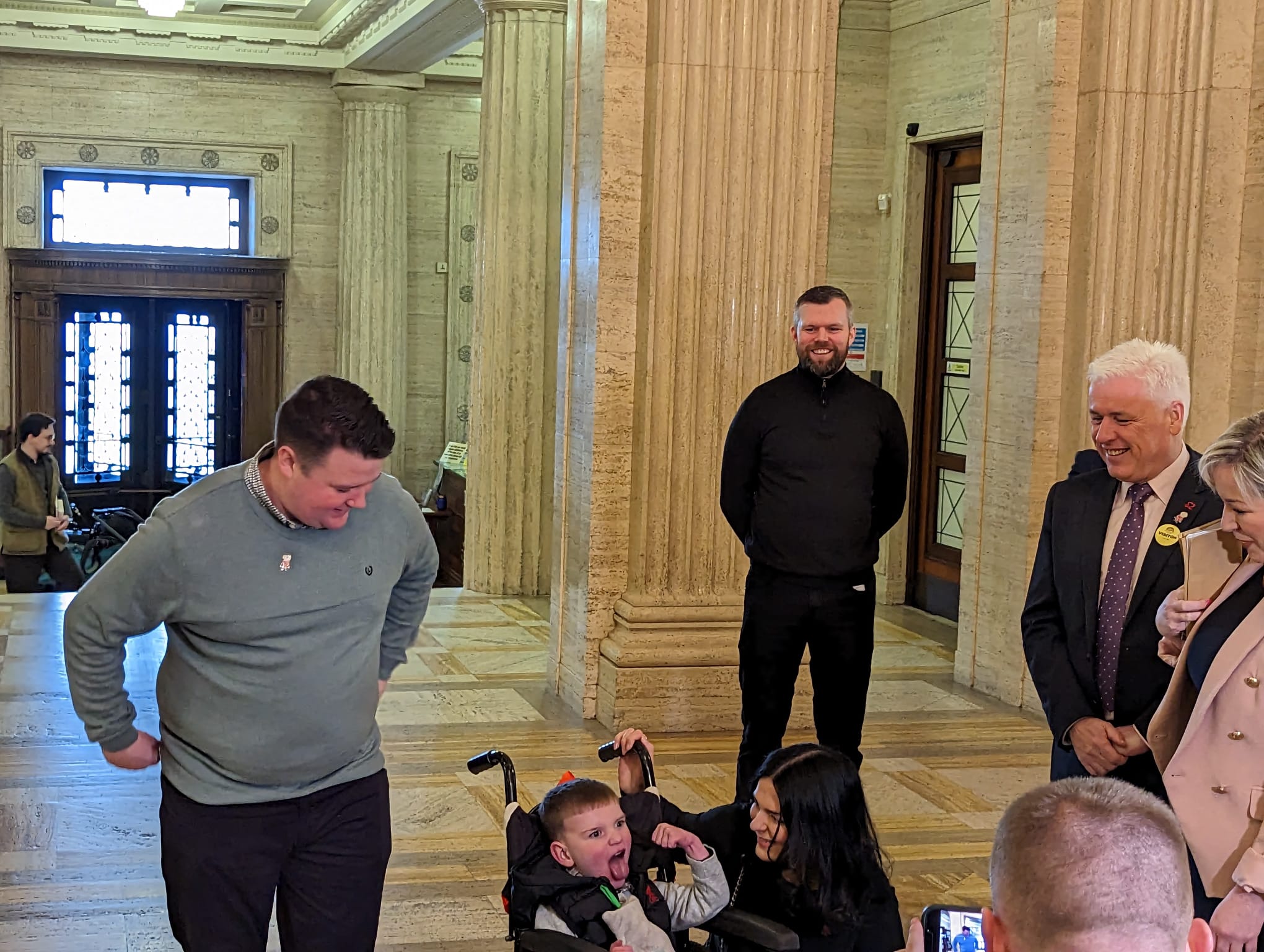 FRUSTRATION: Dáithí Mac Gabhann and his family were in Stormont on Tuesday for the latest attempt to elect a Speaker