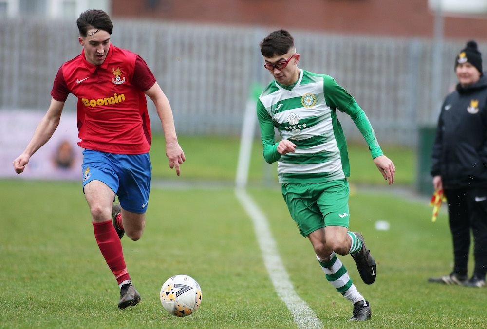 Philip McPeake gets around an Islandmagee challenge on Saturday 