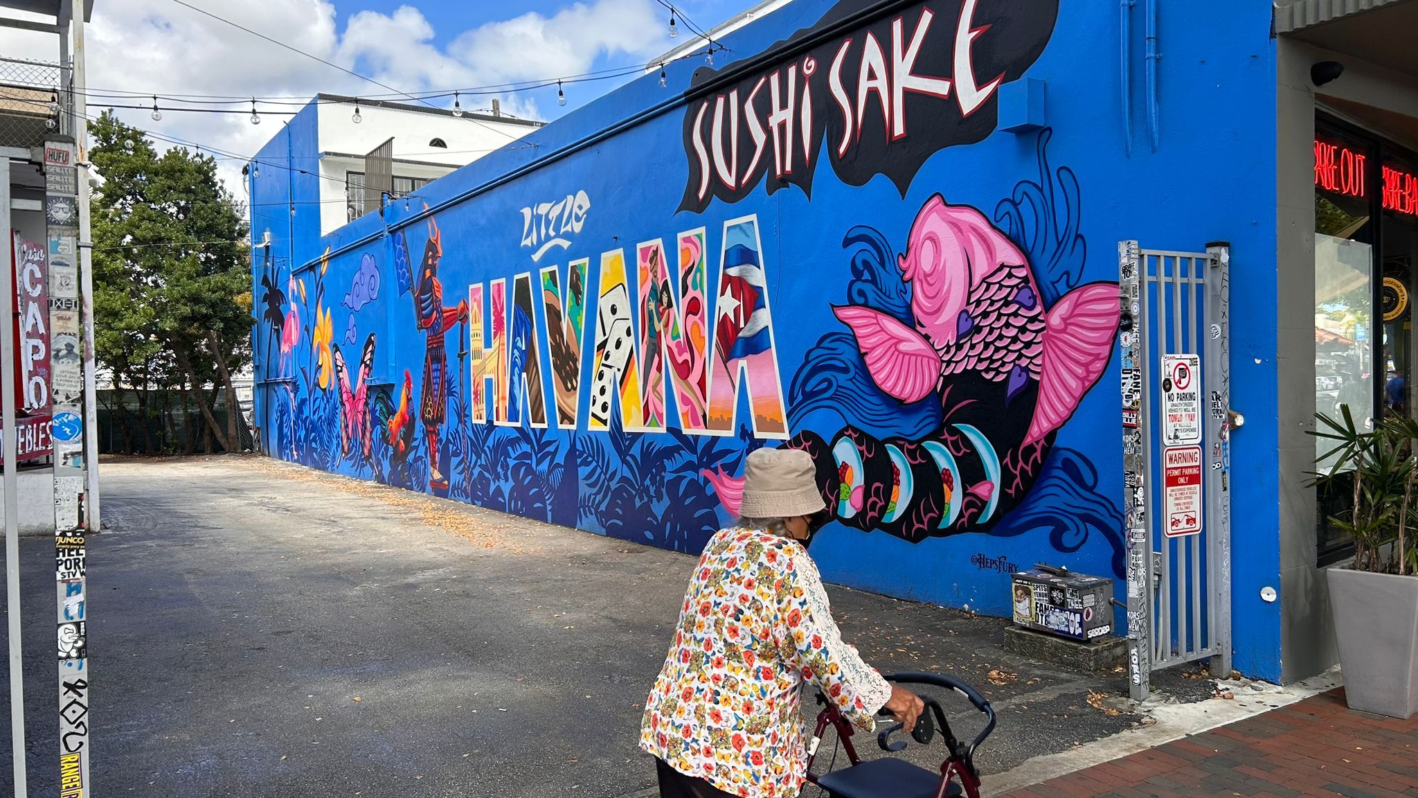 MAGIC CITY MURAL: A wall mural in Little Havana, Miami, AKA Magic City