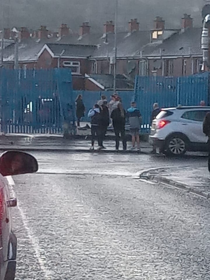 CRASH: The incident in Ardoyne on Wednesday evening