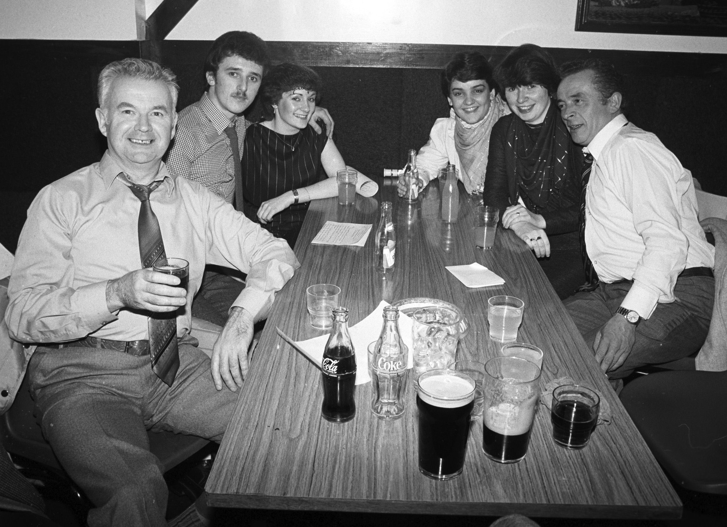 Enjoying the craic back in February 1982 at St Agnes’ GAC Annual Dinner and Presentation in the Hitchin\' Post