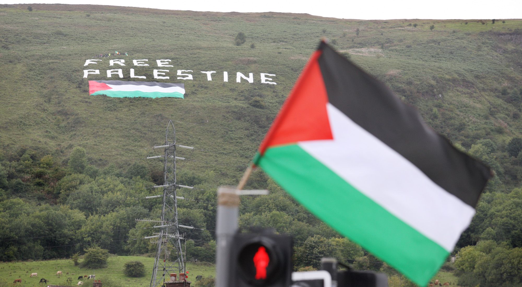 SUPPORT: Protest in support of Palestine on the Black Mountain in Belfast