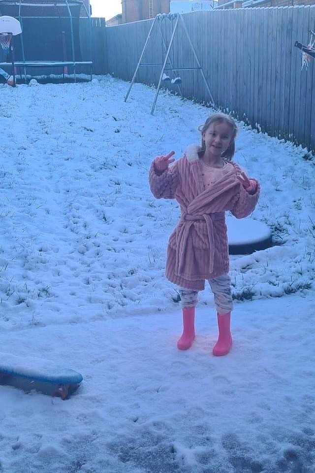 Katie out enjoying her snow day in the Springfield