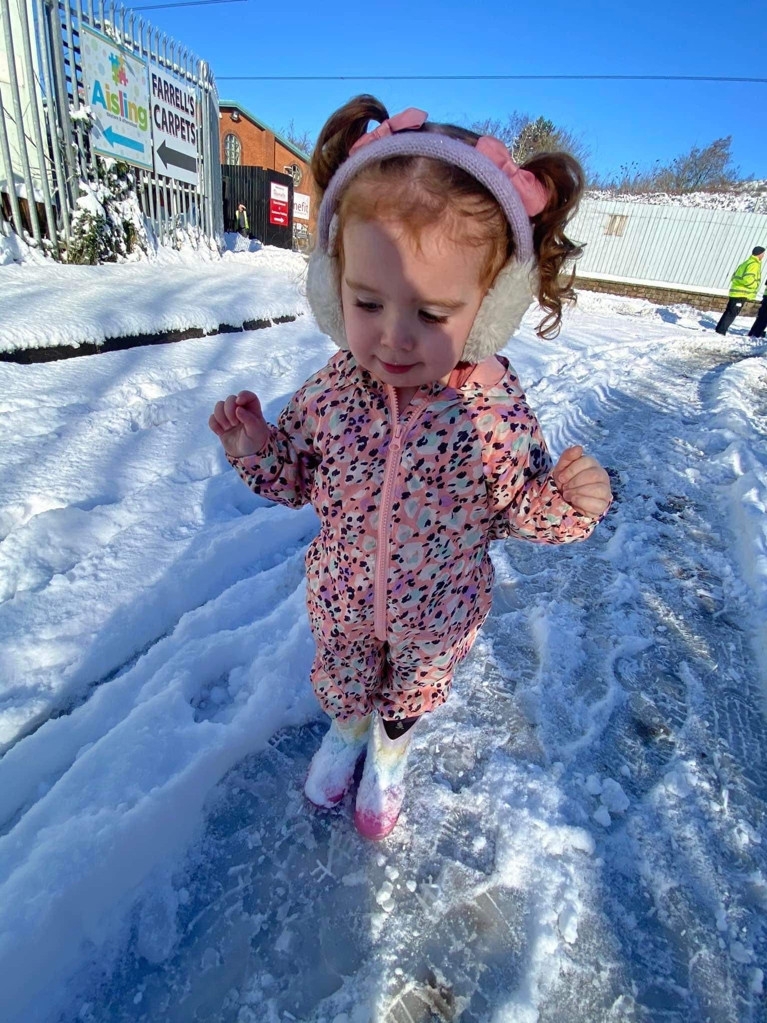 Ellie Belle is trudging her way through the snow