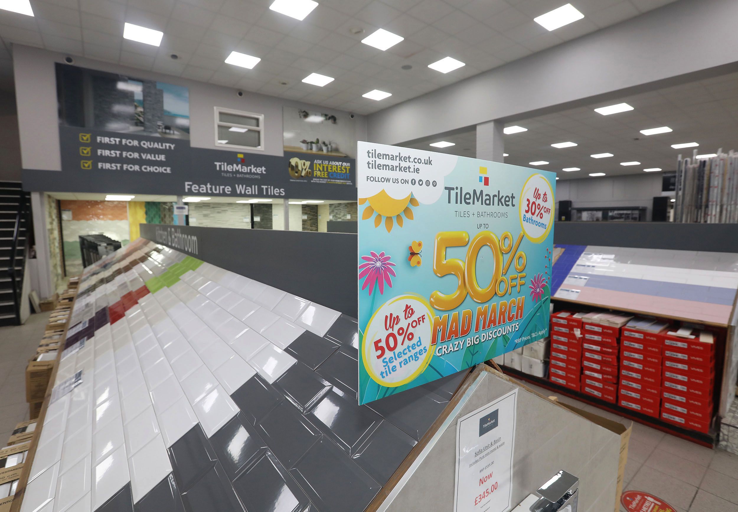 MAD MARCH: The sale includes up to 50 per cent off selected tile ranges and up to 30 per cent off bathrooms.
