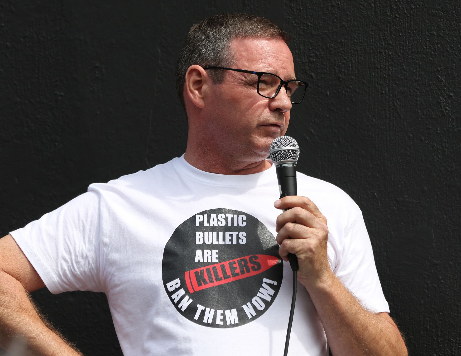 BAN THEM: Mark Kelly of United Campaign Against Plastic Bullets (UCAPB) said plastic bullets need to completely banned 