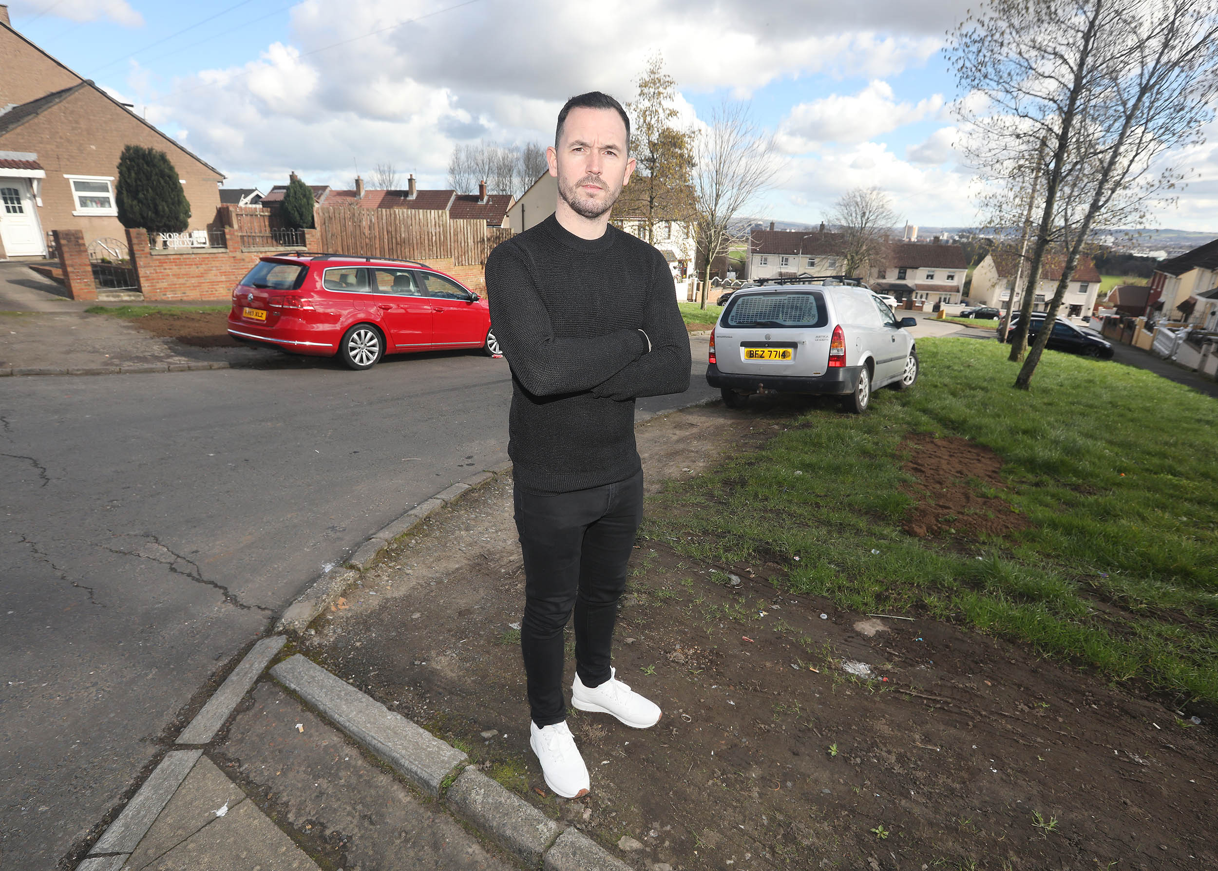 TIGHT: Sinn Féin Councillor Michael Donnelly explores potential of additional parking bays in Norglen Grove