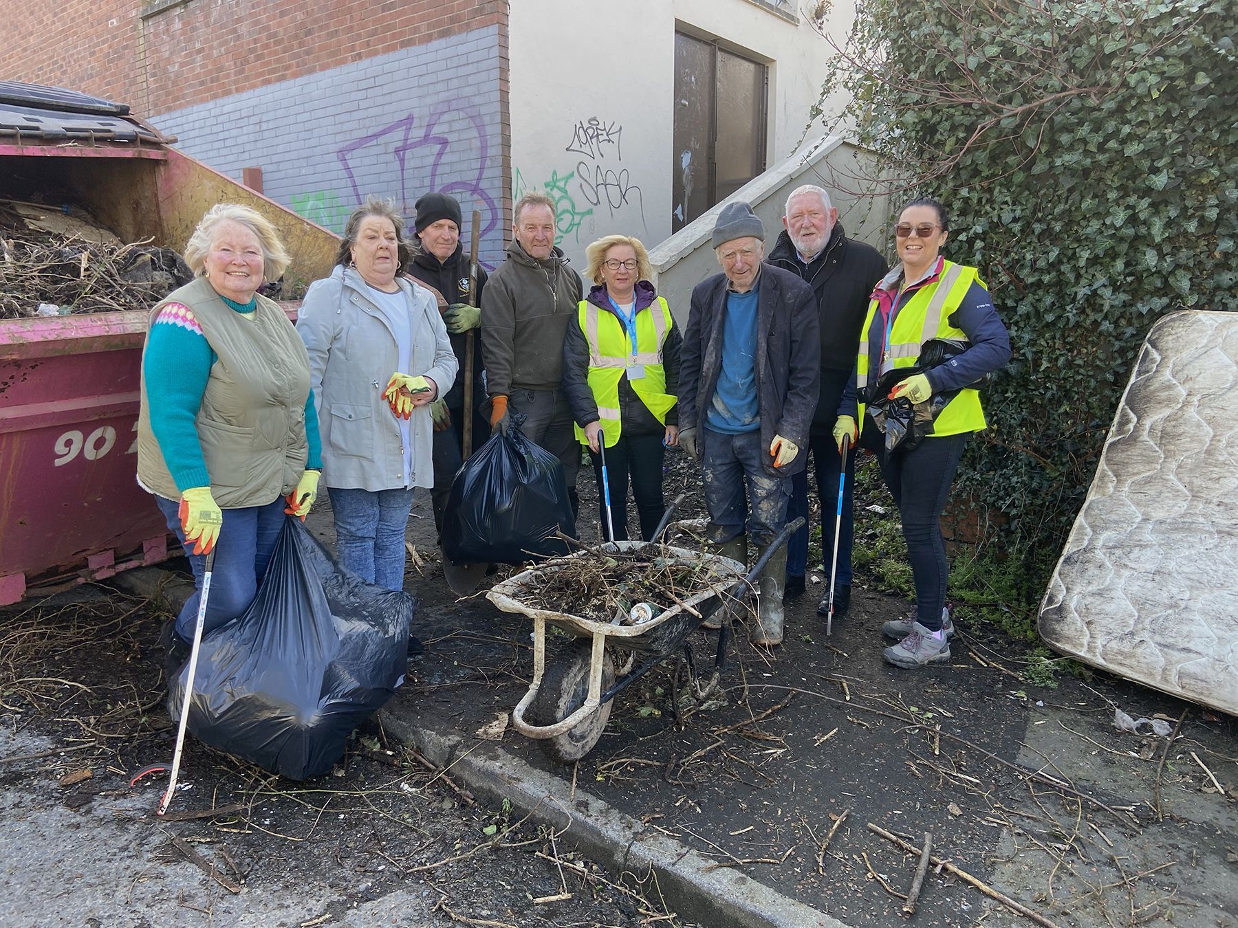 CLEAN-UP: The team helped spruce up the Thorndale, Duncairn and Kinnaird areas of North Belfast